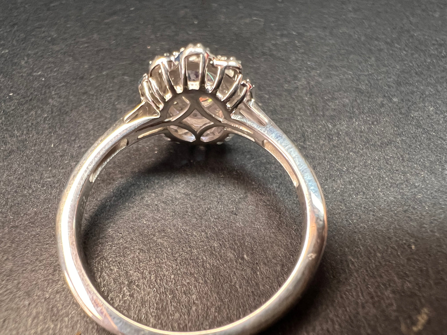 NEW Mercury Mystic topaz and zircon celestial halo ring in rhodium over sterling silver size 10