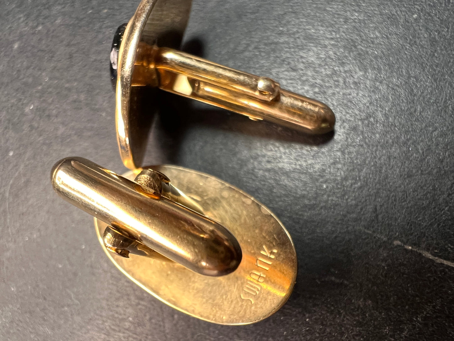 Vintage MCM Swank Gold Tone Centurion Cameo Cufflinks