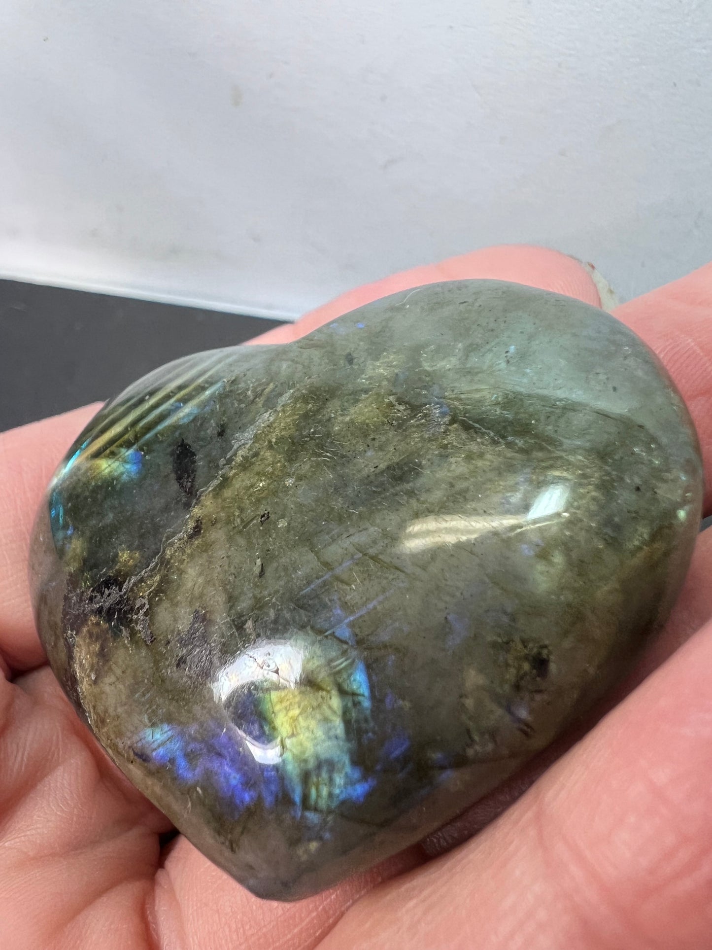 Labradorite heart palm stone