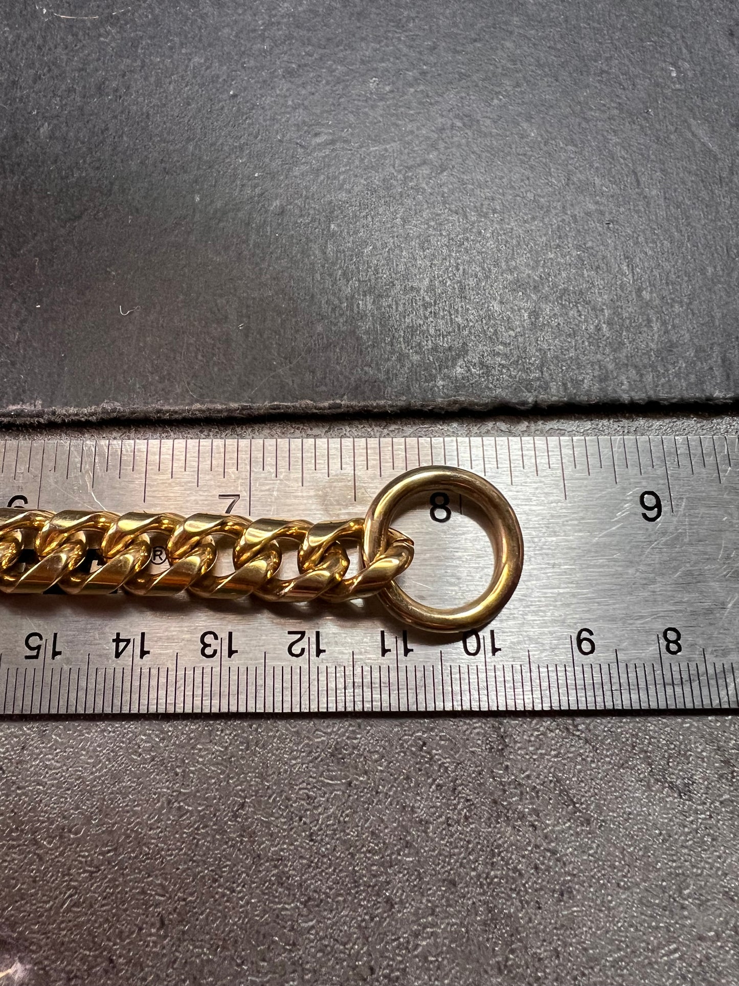 Chunky Gold Tone Curb Chain O-Ring Toggle Clasp Bracelet Costume Jewelry