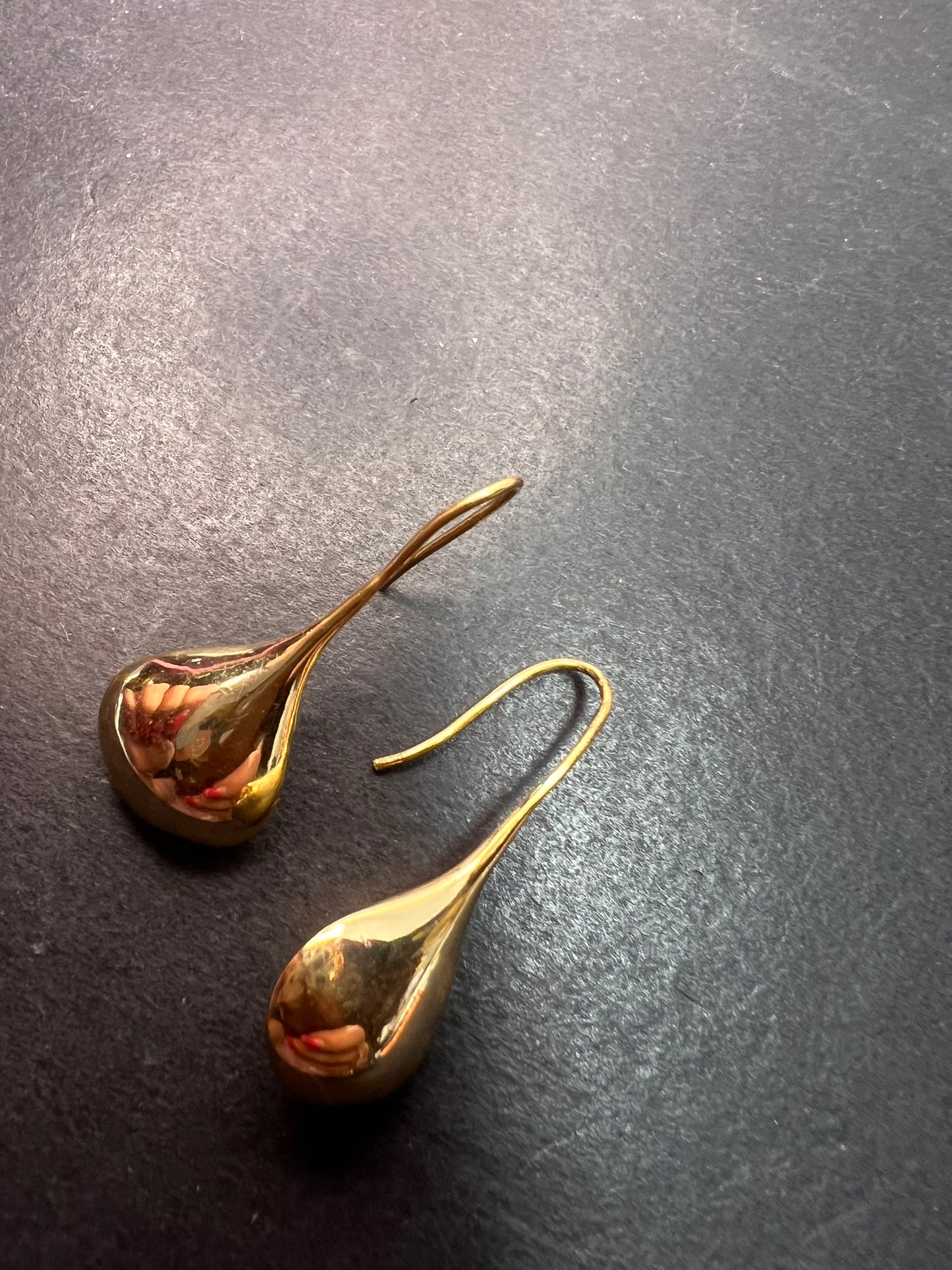 Yellow gold over sterling silver teardrop earrings