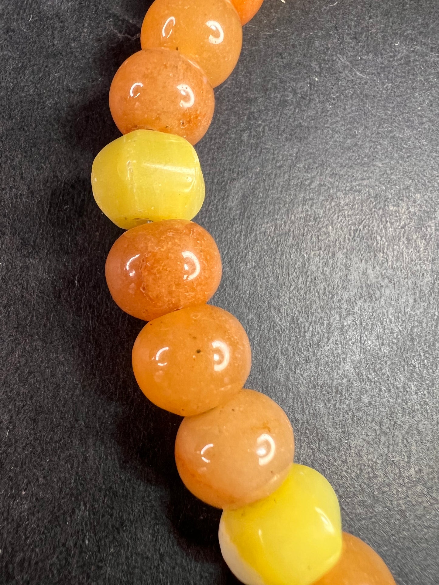 NEW Peach aventurine and lemon serpentine necklace with sterling silver clasp