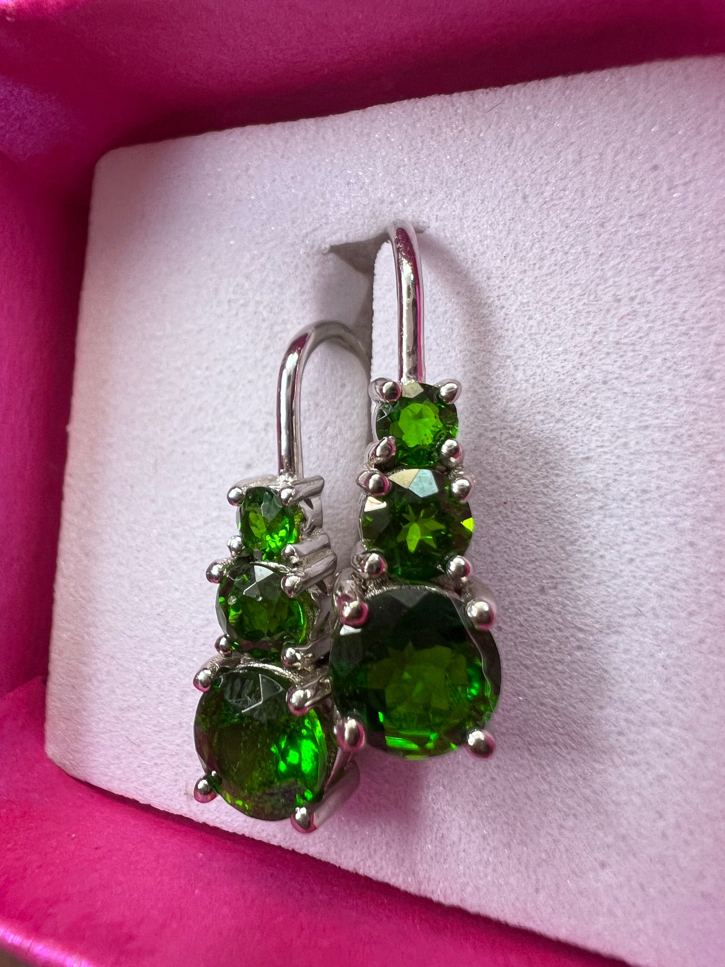 Chrome Diopside Rhodium Over Silver Earrings 2.63ctw