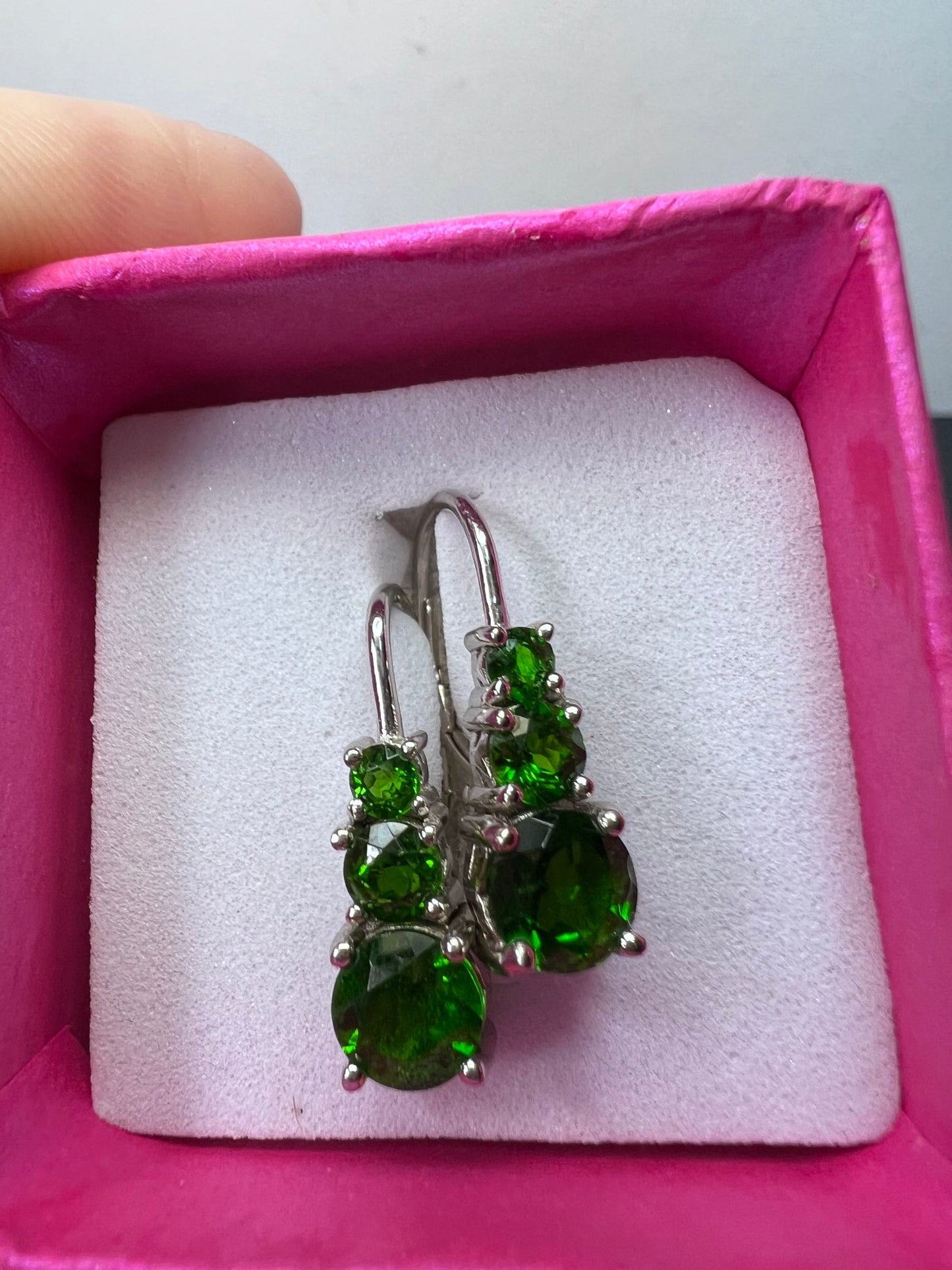 Chrome Diopside Rhodium Over Silver Earrings 2.63ctw