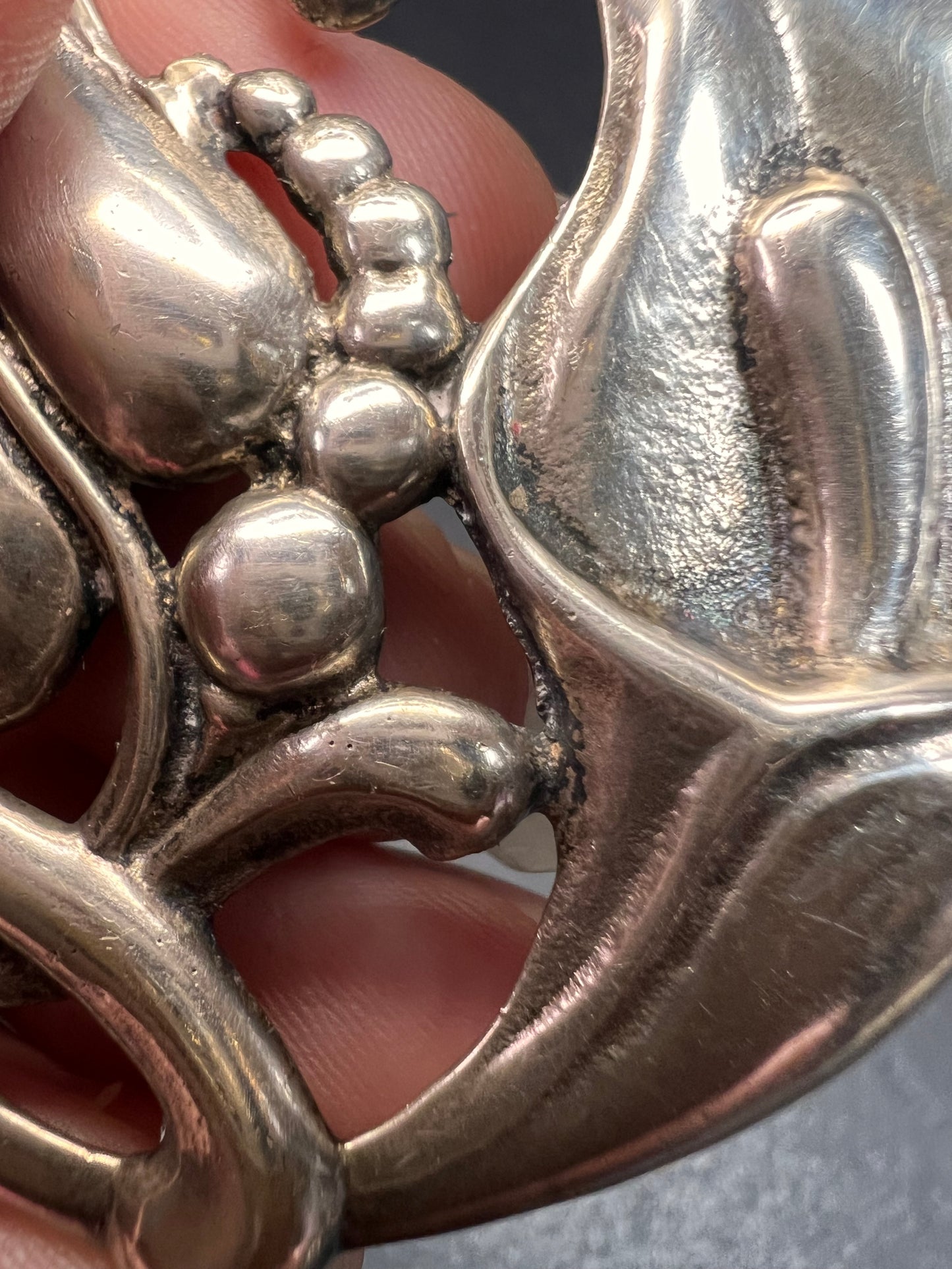 Vintage 1940s VIKING CRAFT Sterling Silver CALLA LILLY BROOCH