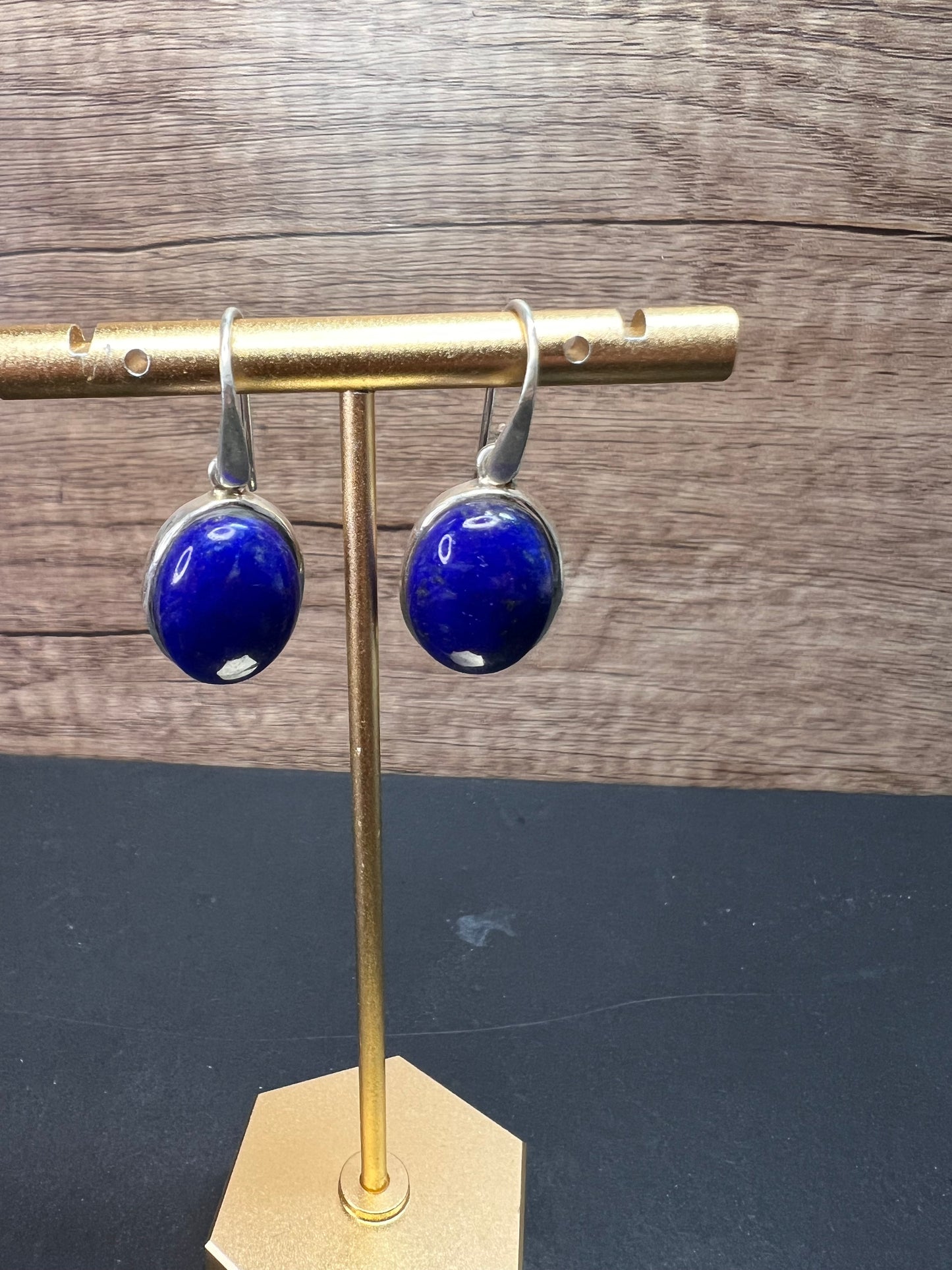 NEW Lapis Lazuli sterling silver earrings 9.07 grams