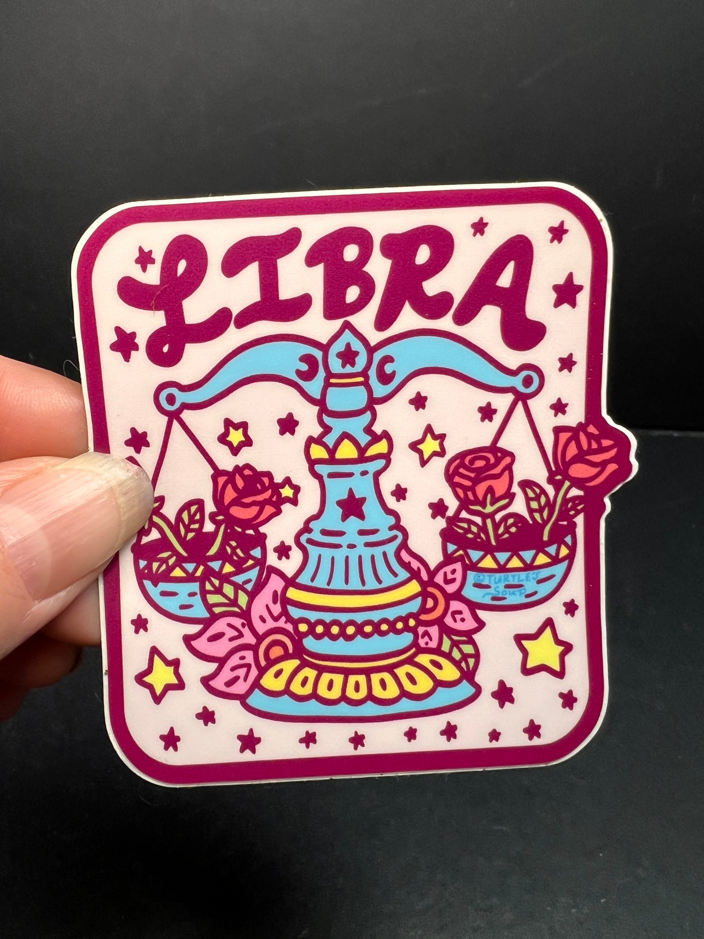 Turtle’s Soup Libra Zodiac Sticker – Waterproof Vinyl
