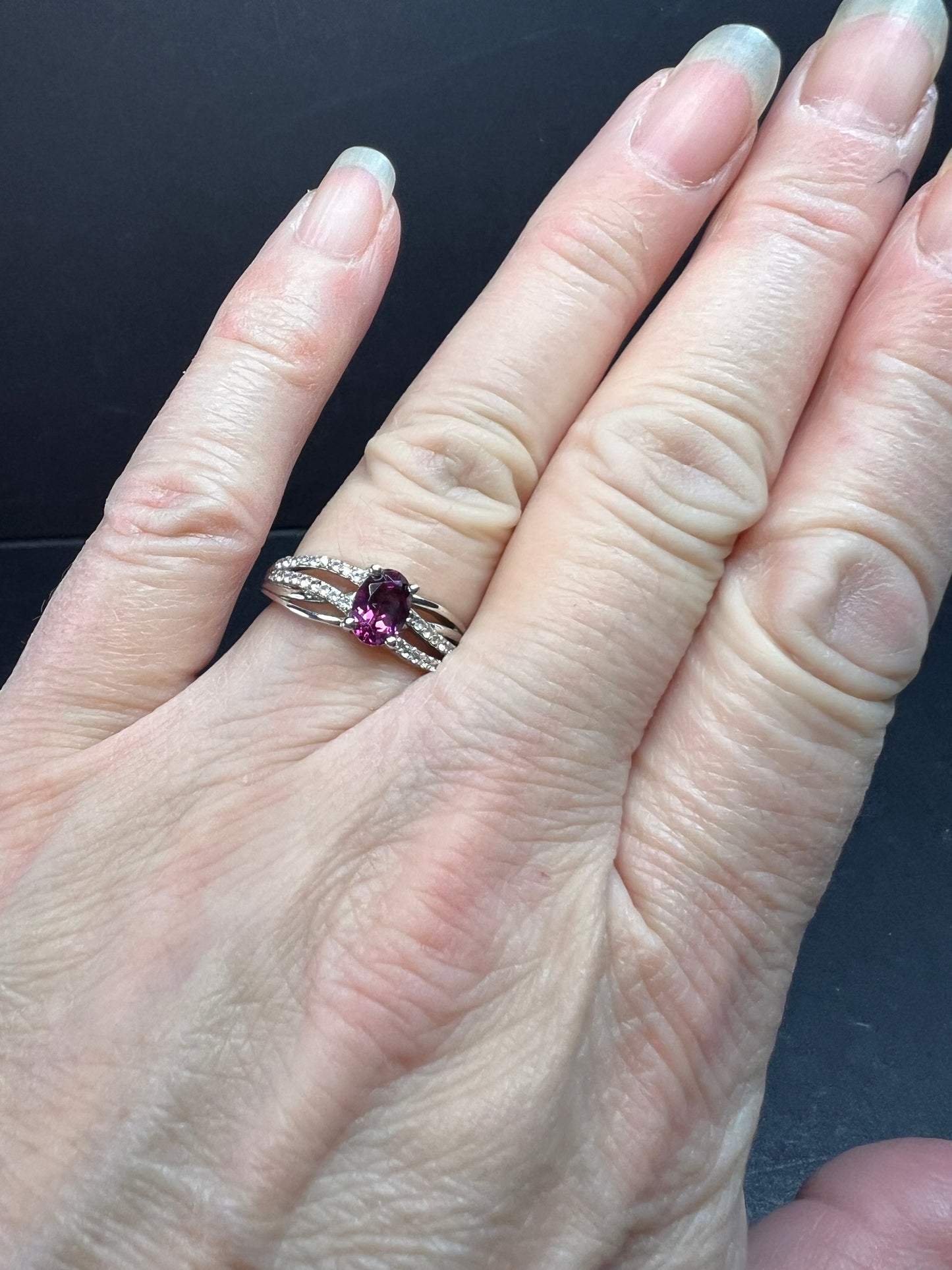 NEW with tag Ember garnet and zircon sterling silver ring size 7