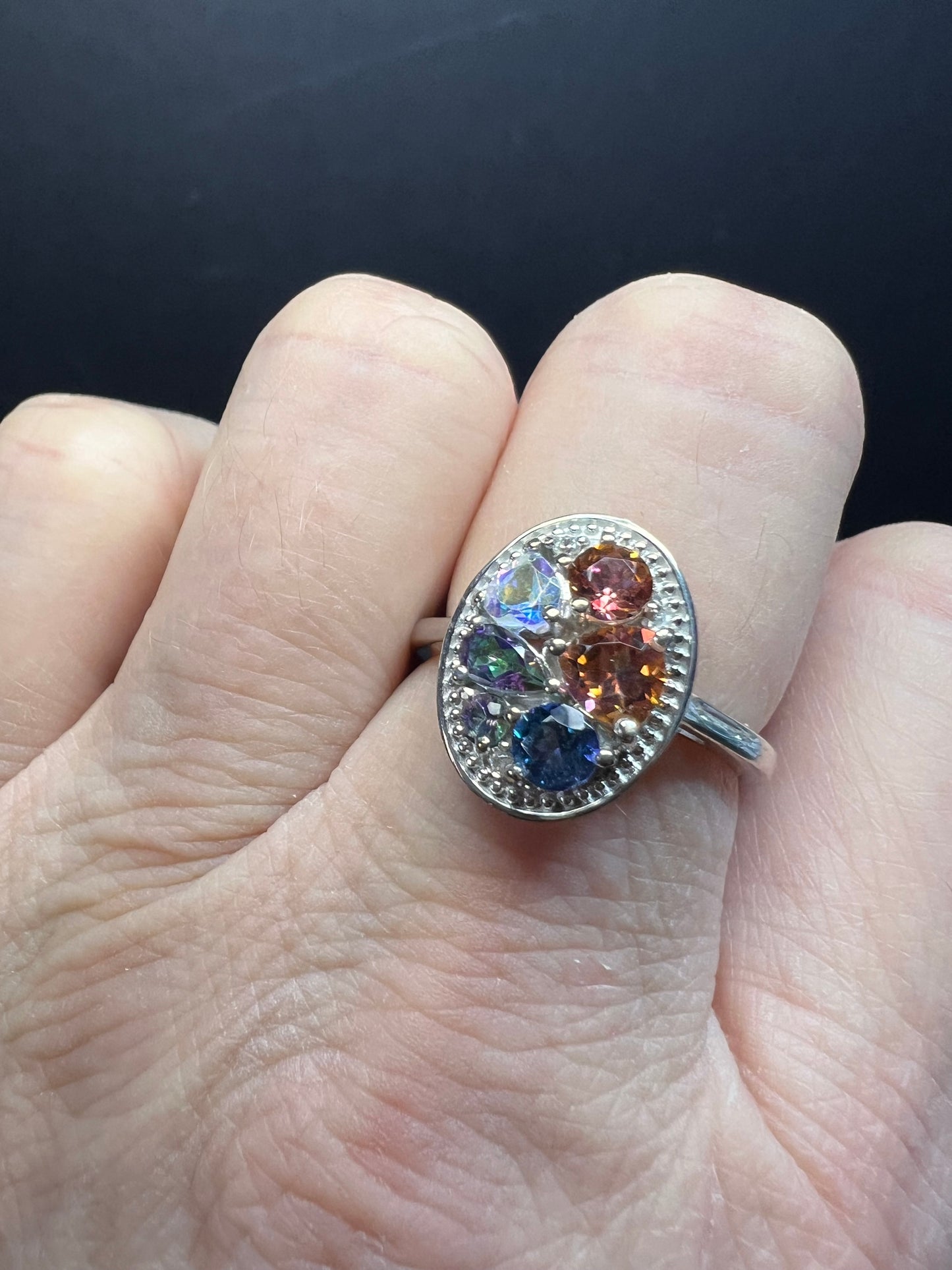 NEW cosmic mystic topaz ring in sterling silver size 8