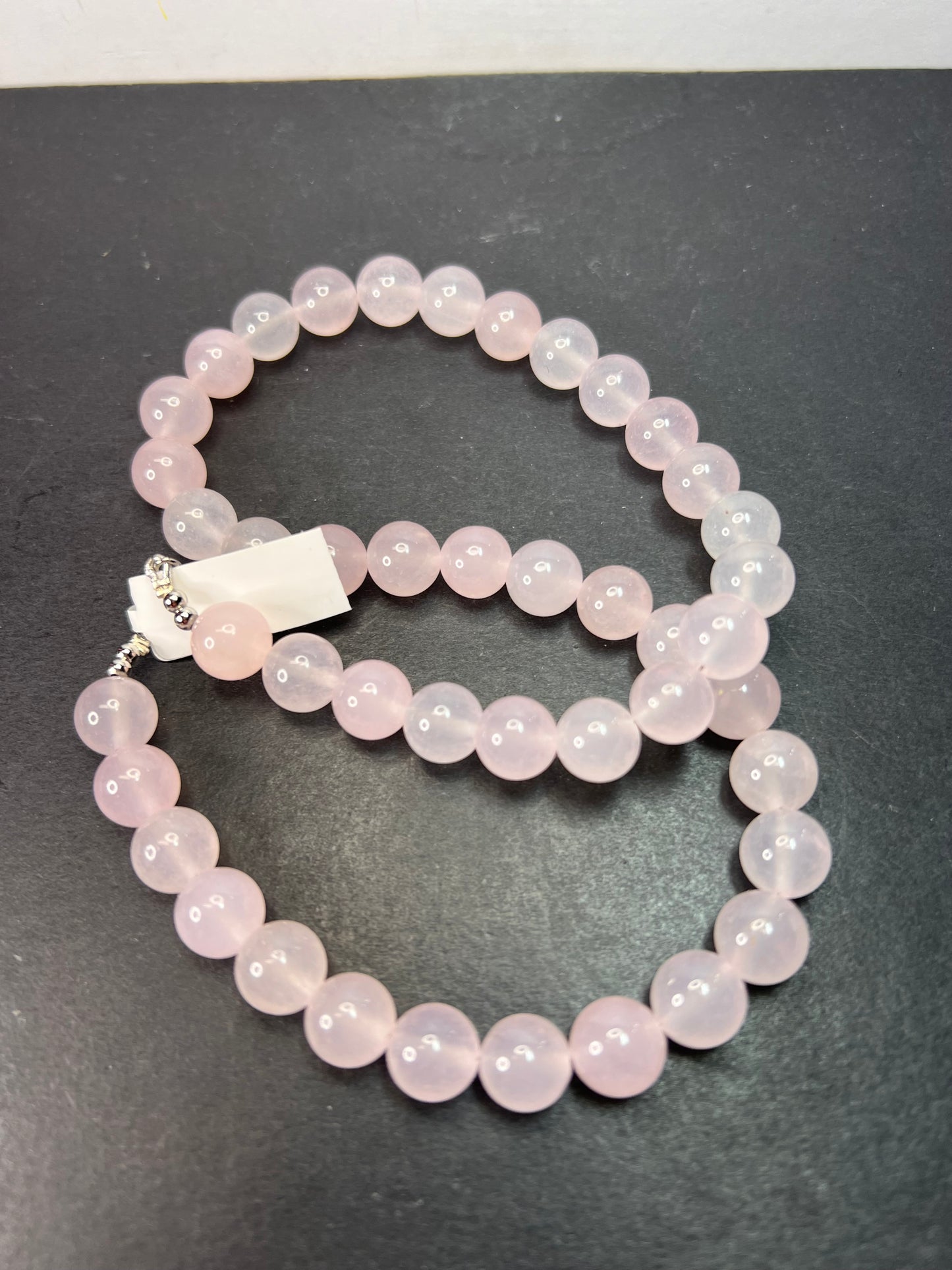 Rose quartz beaded 18 inch necklace with sterling silver clasp *NEW*