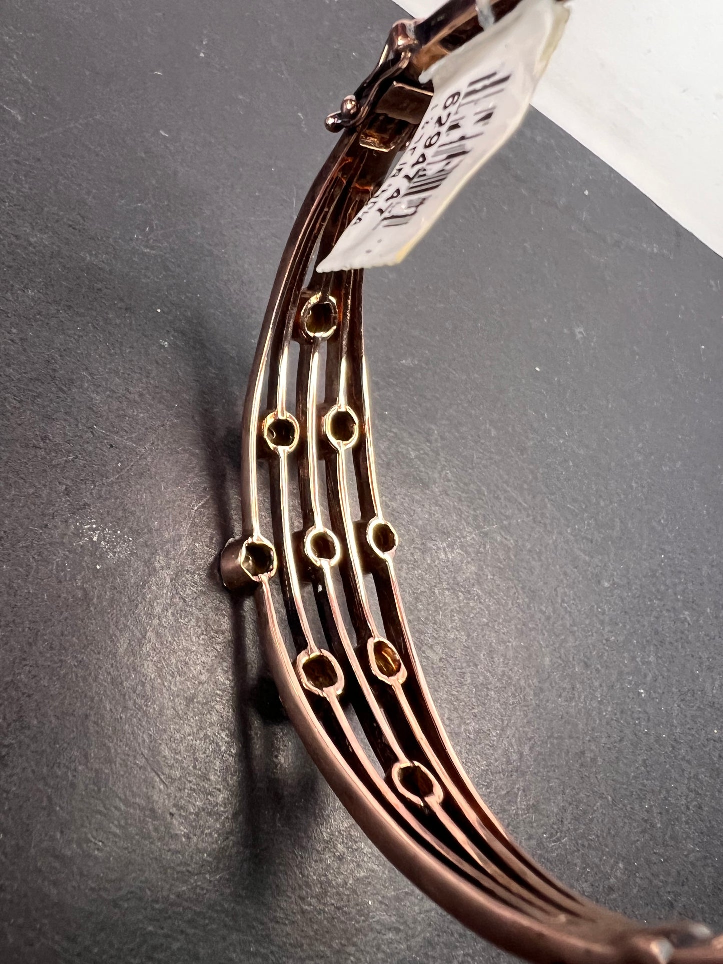 Polki diamond bangle bracelet in rose gold vermeil over sterling silver 2.00 ctw