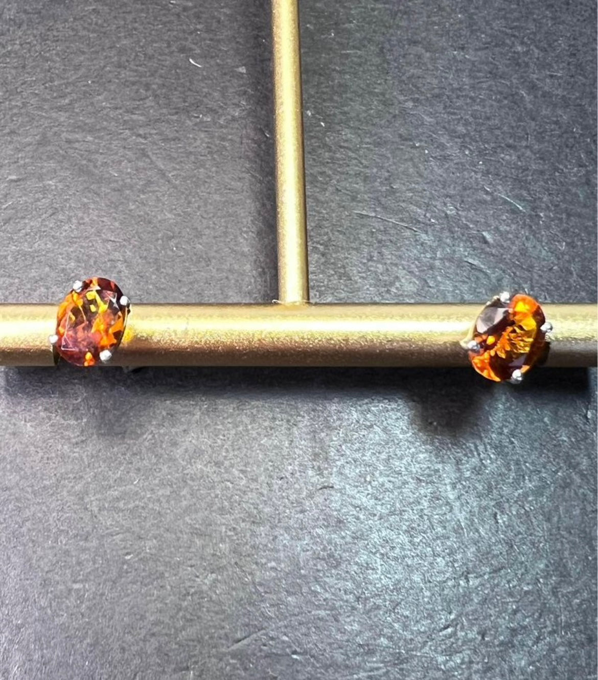 Mandarin citrine sterling silver stud earrings