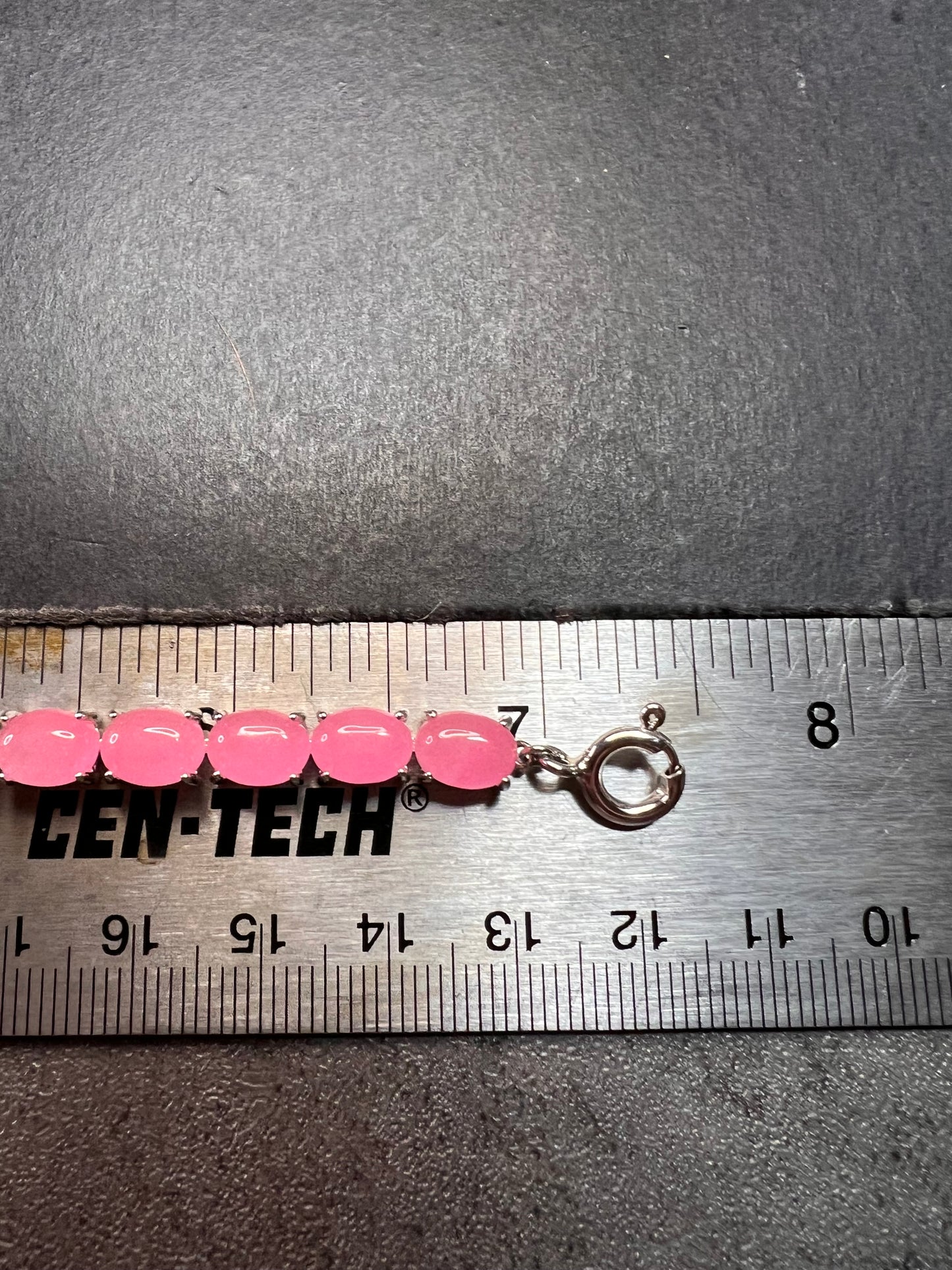 NEW Pink Jade sterling silver elephant tennis bracelet