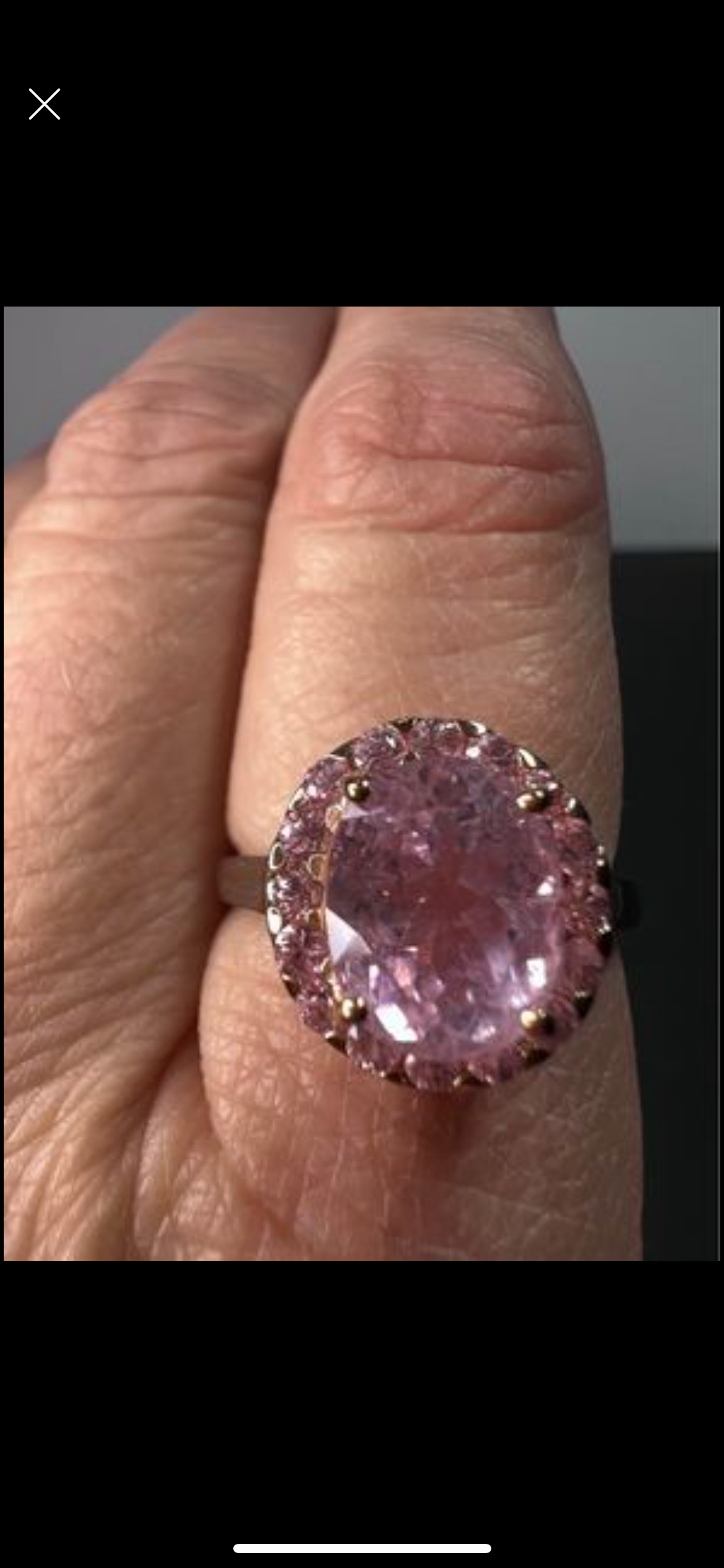 Kunzite and pink sapphire halo ring in sterling silver size 9