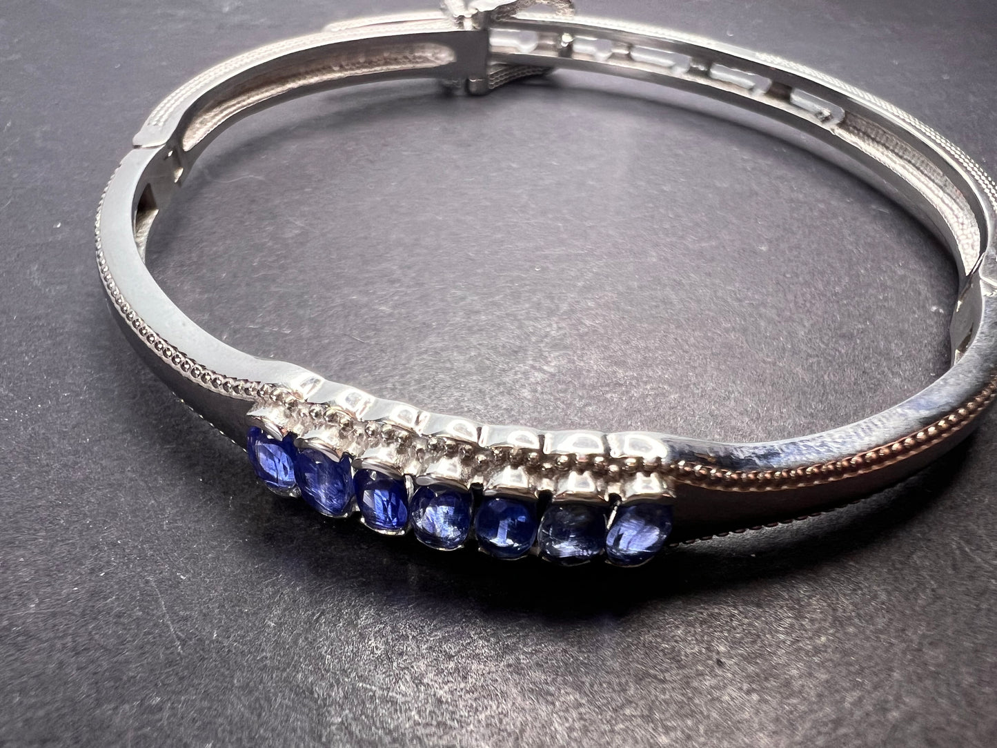 Kashmir kyanite bangle bracelet in stainless steel *NEW*