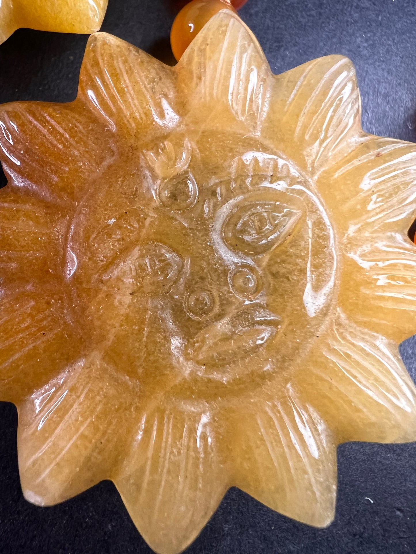 NEW carnelian multi stone sunface knotted necklace