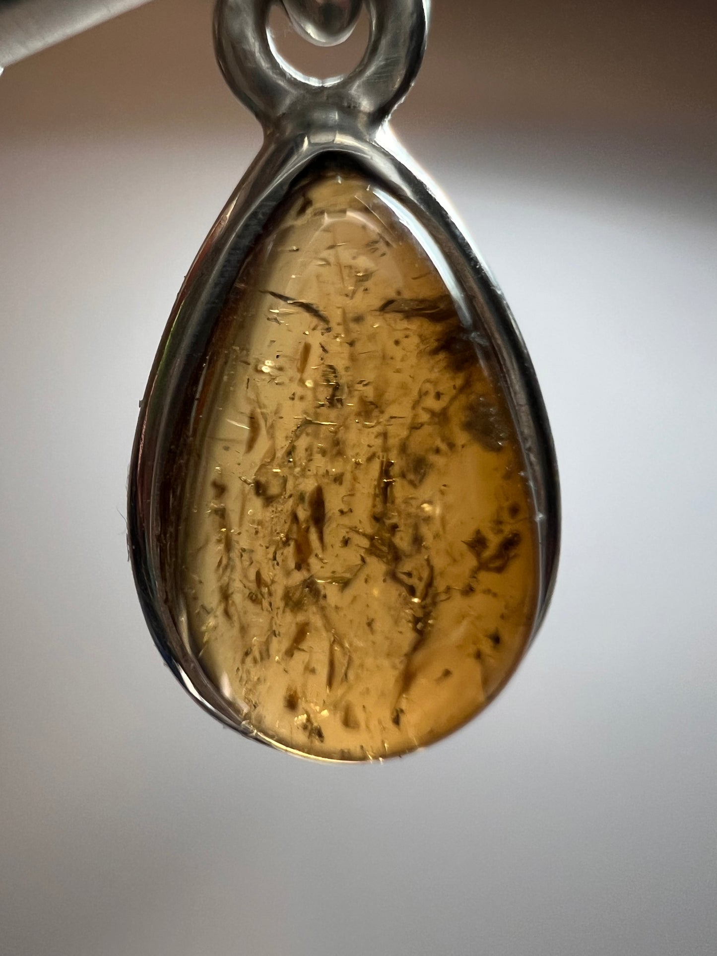 NEW Dravite orange tourmaline sterling silver teardrop pendant 1.49 grams
