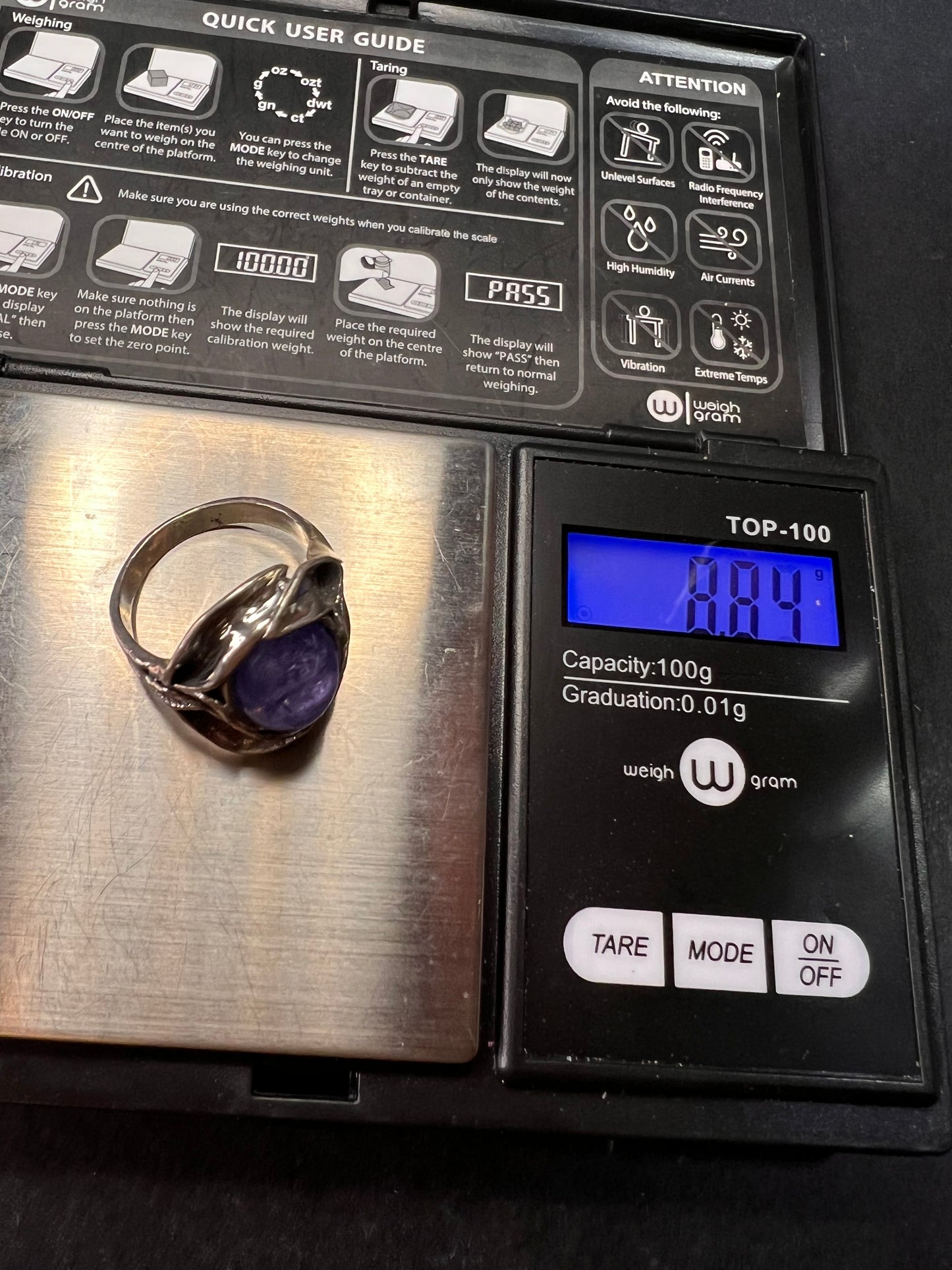 Tanzanite sterling silver artisan ring size 9