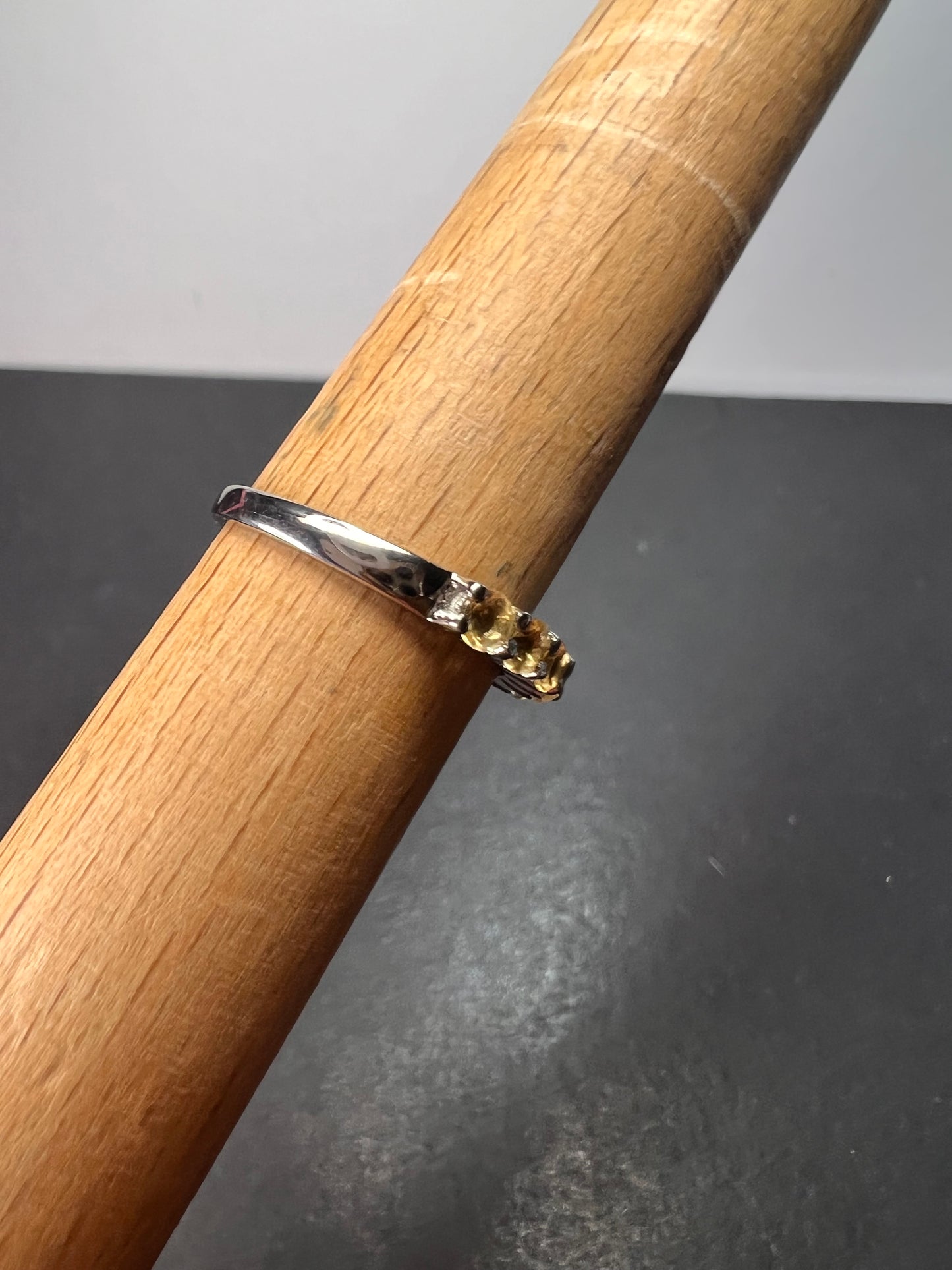 Stainless steel citrine ring size 9