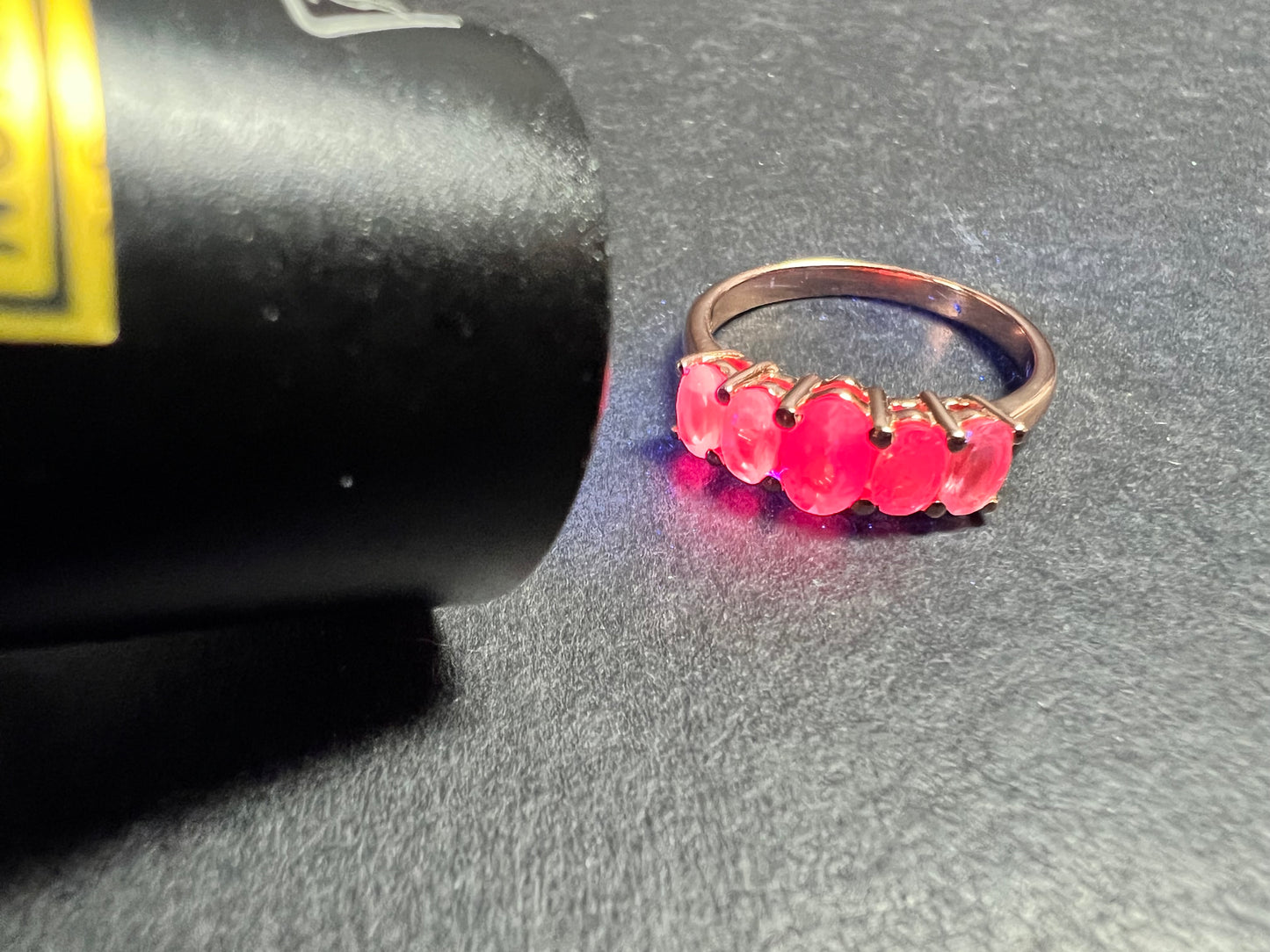 Pink Sapphire 925 Gold Vermeil Ring Size 7