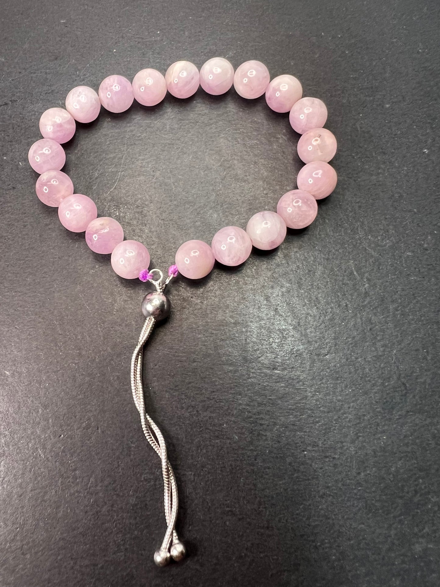 Kunzite Sterling silver bolo bracelet