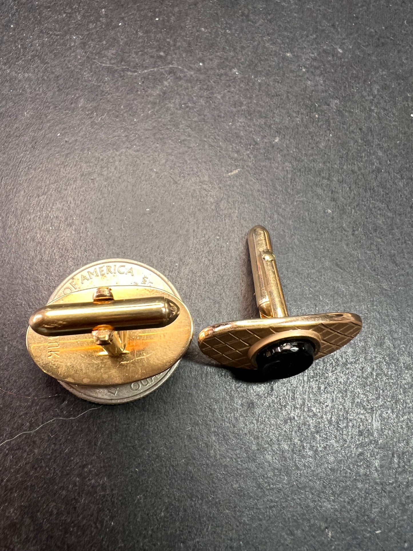 Vintage MCM Swank Gold Tone Centurion Cameo Cufflinks