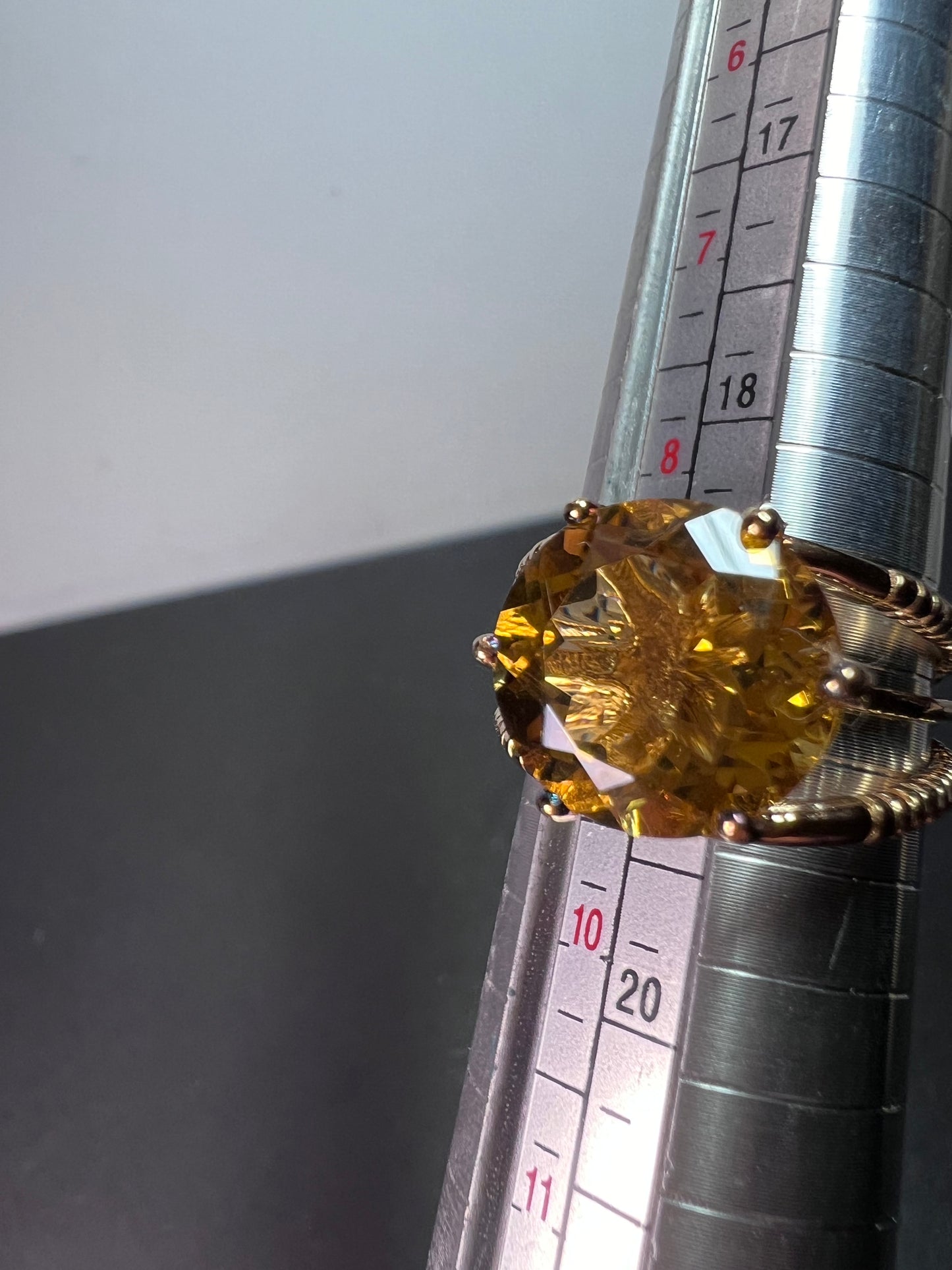 Golden spinel vermeil ring size 9