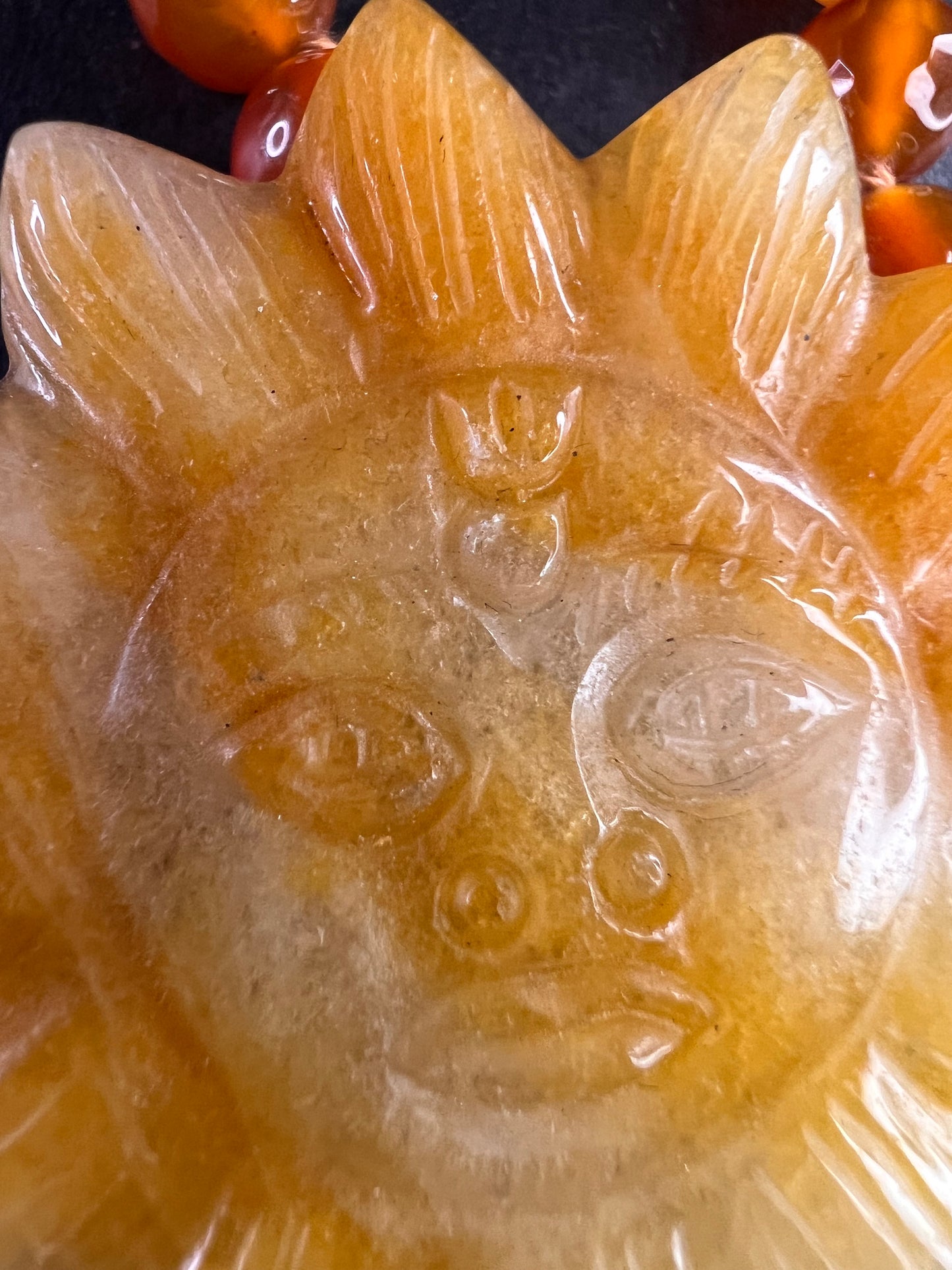 NEW carnelian multi stone sunface knotted necklace