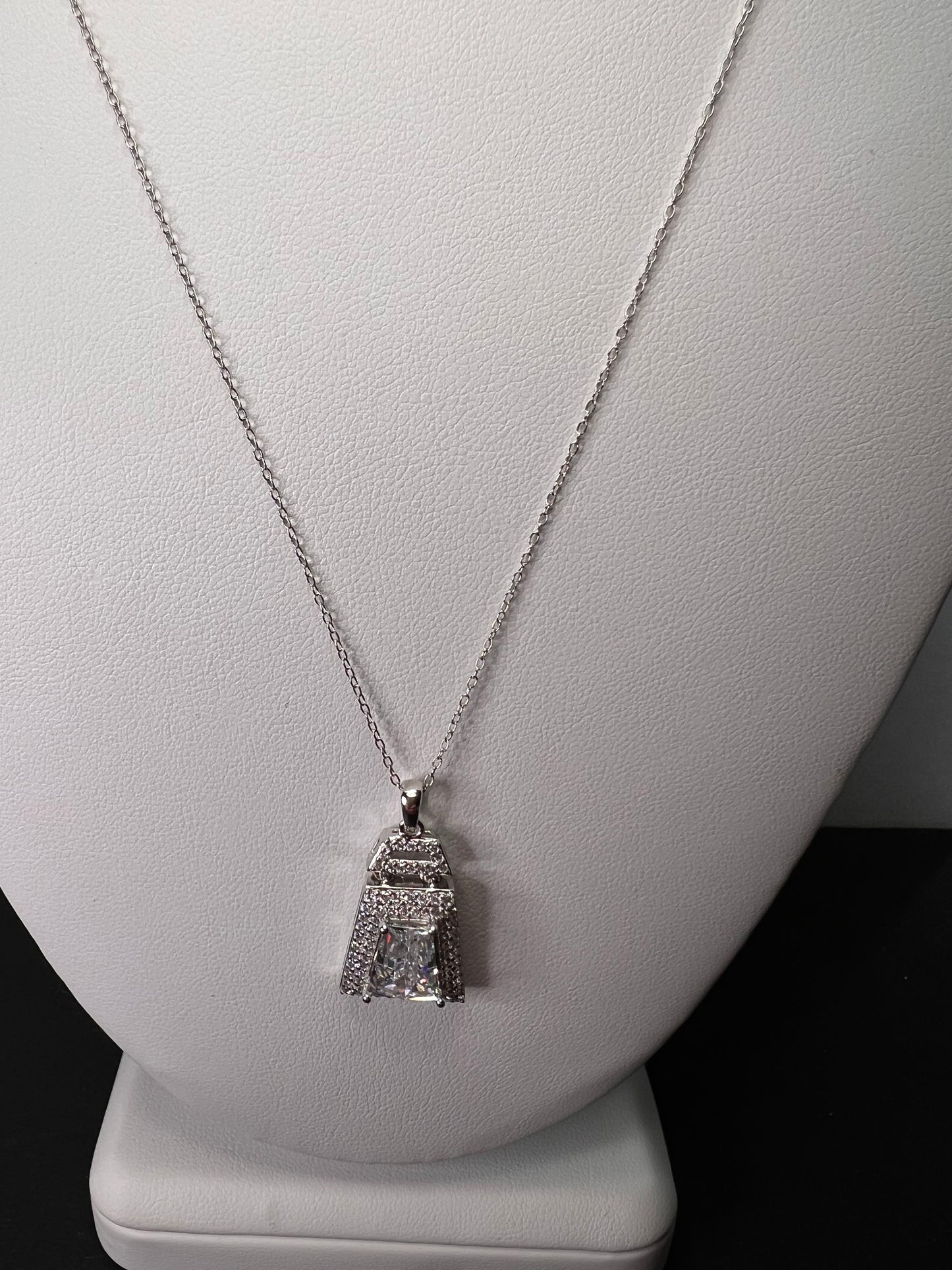 Tycoon CZ sterling silver pendant and chain necklace