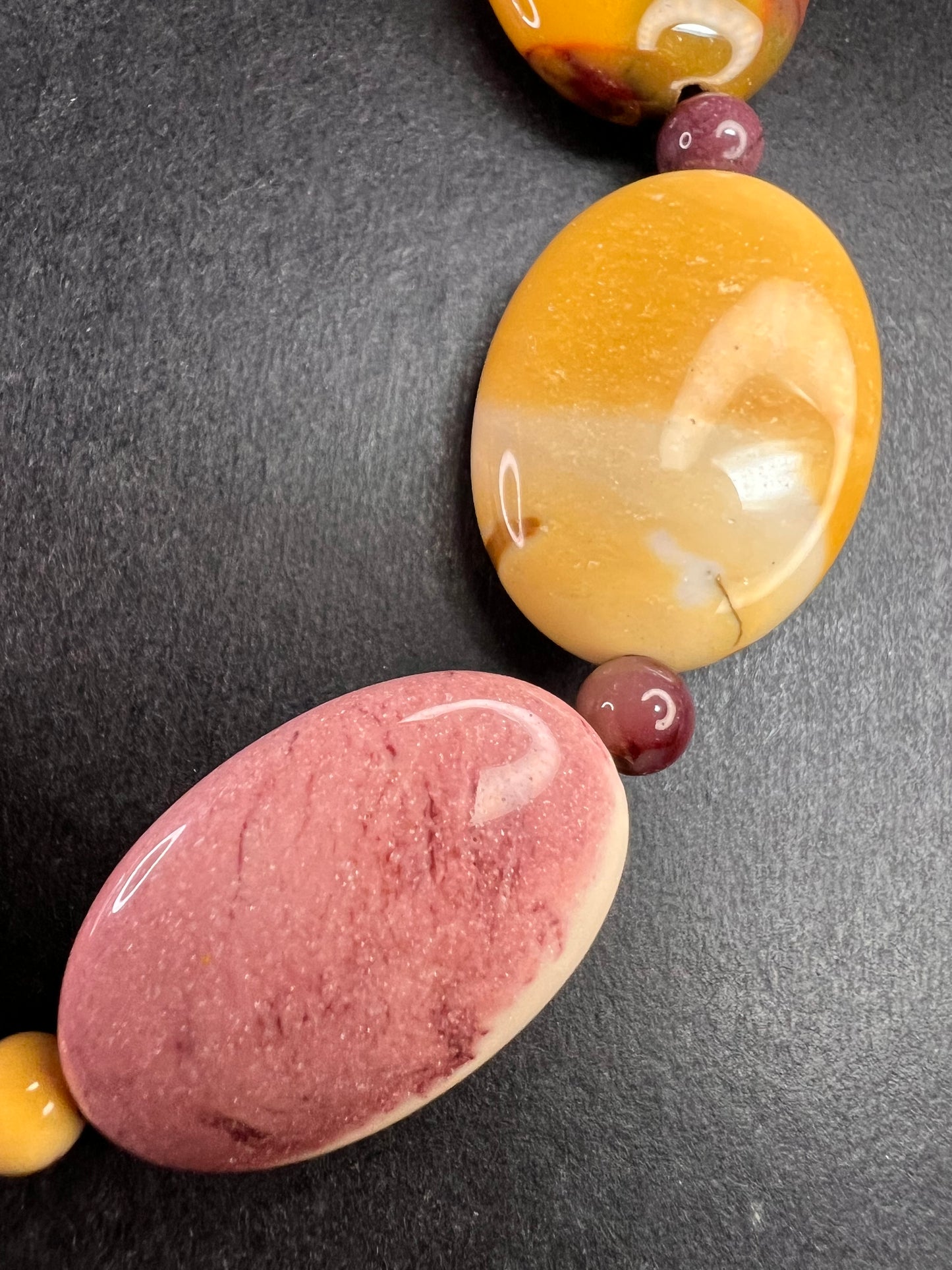 NEW Mookaite Jasper 24 inch necklace with sterling silver clasp