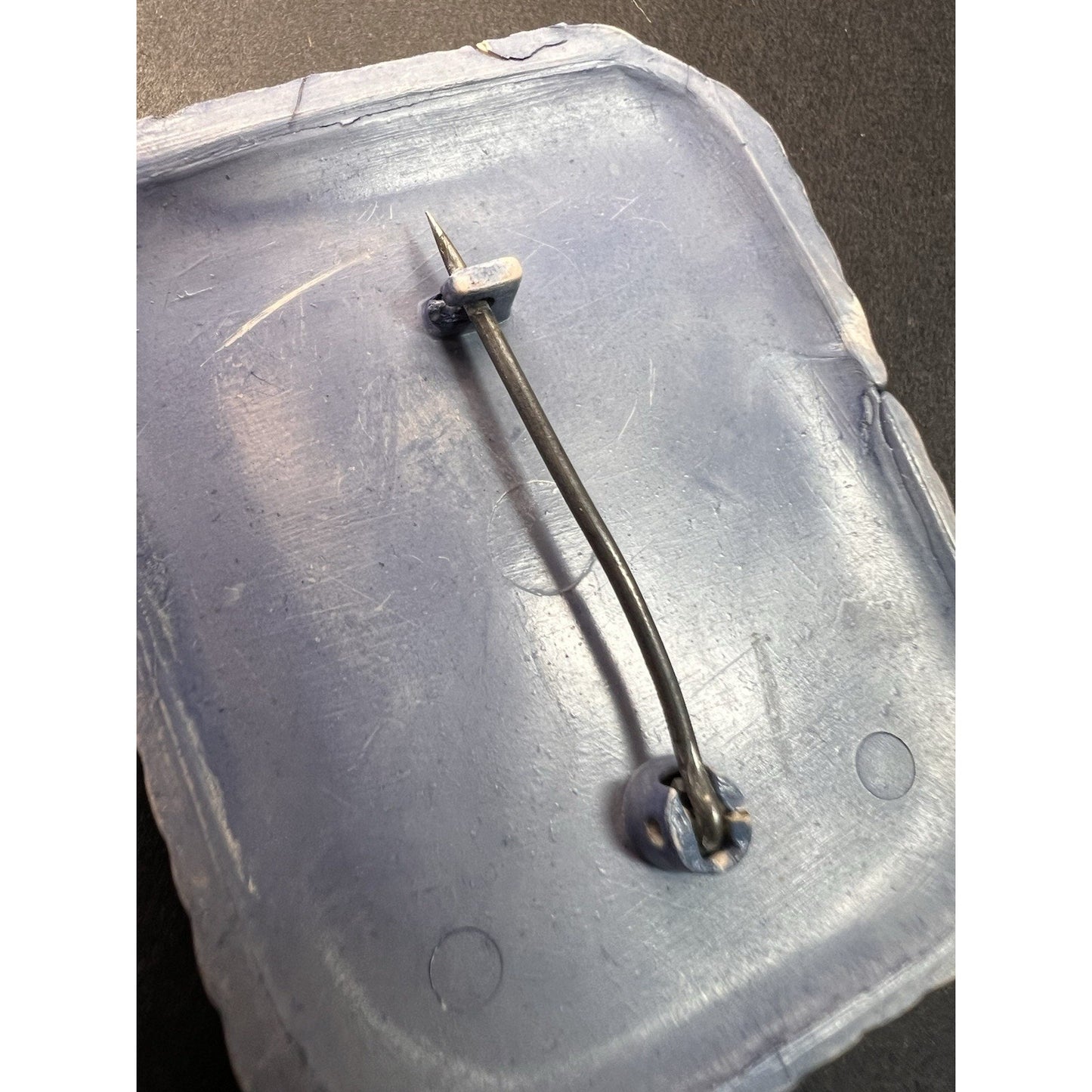 Vintage 1940’s Celluloid Horse Head Brooch/Pin Blue Square Fashion Retro 2"