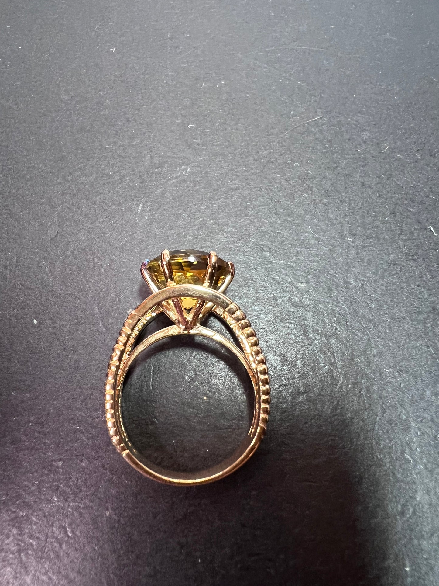 Golden spinel vermeil ring size 9