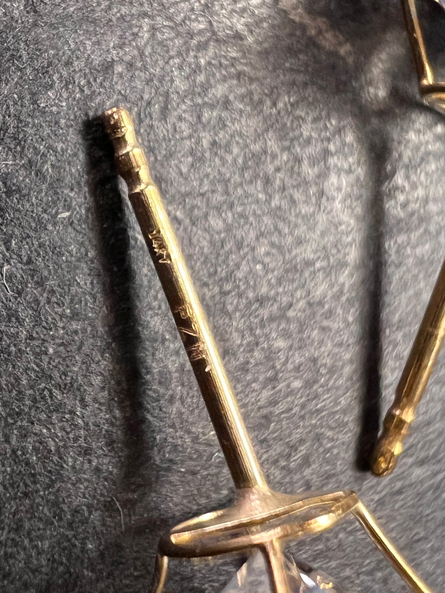 NEW 14k gold 7mm CZ stud earrings