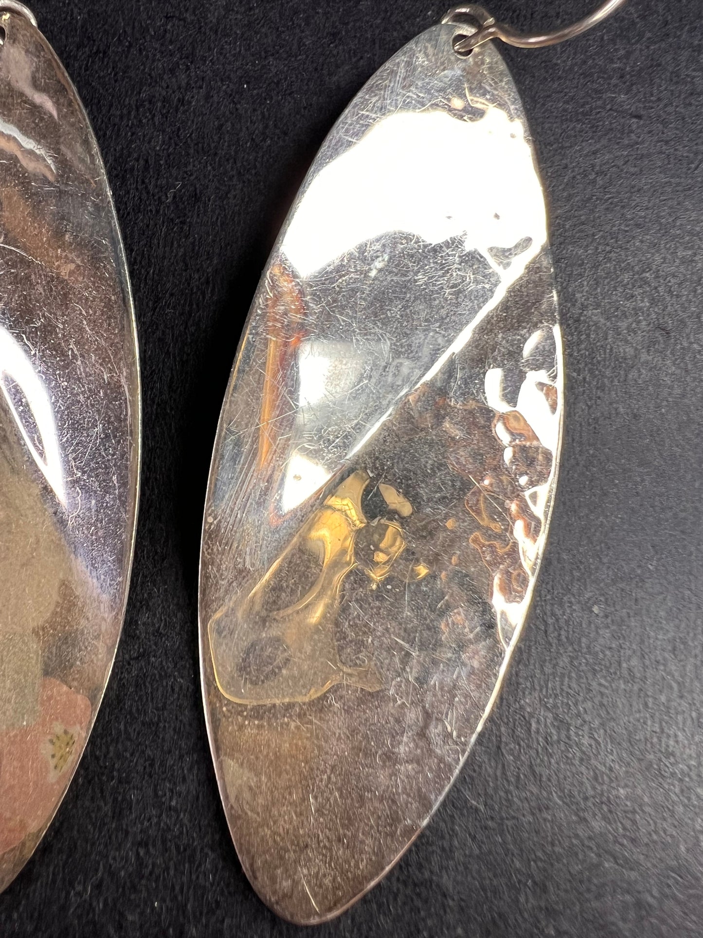 Taxco Mexico Sterling Silver 925 Bold Large Dangle Drop Modernist Earrings