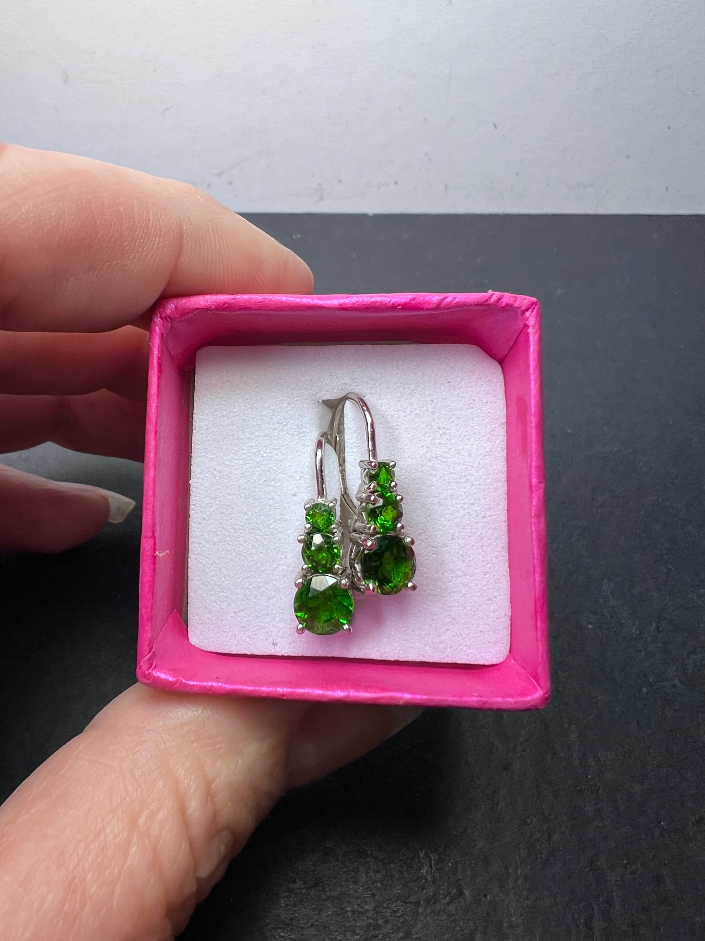 Chrome Diopside Rhodium Over Silver Earrings 2.63ctw