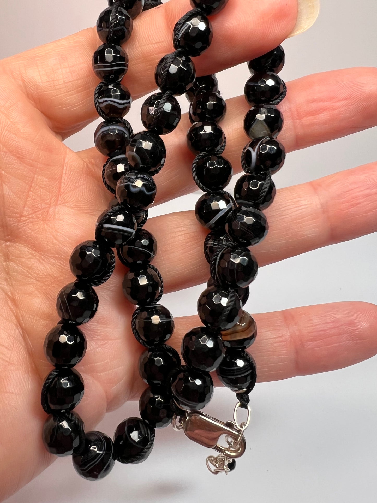 NEW Botswana agate necklace with sterling silver clasp