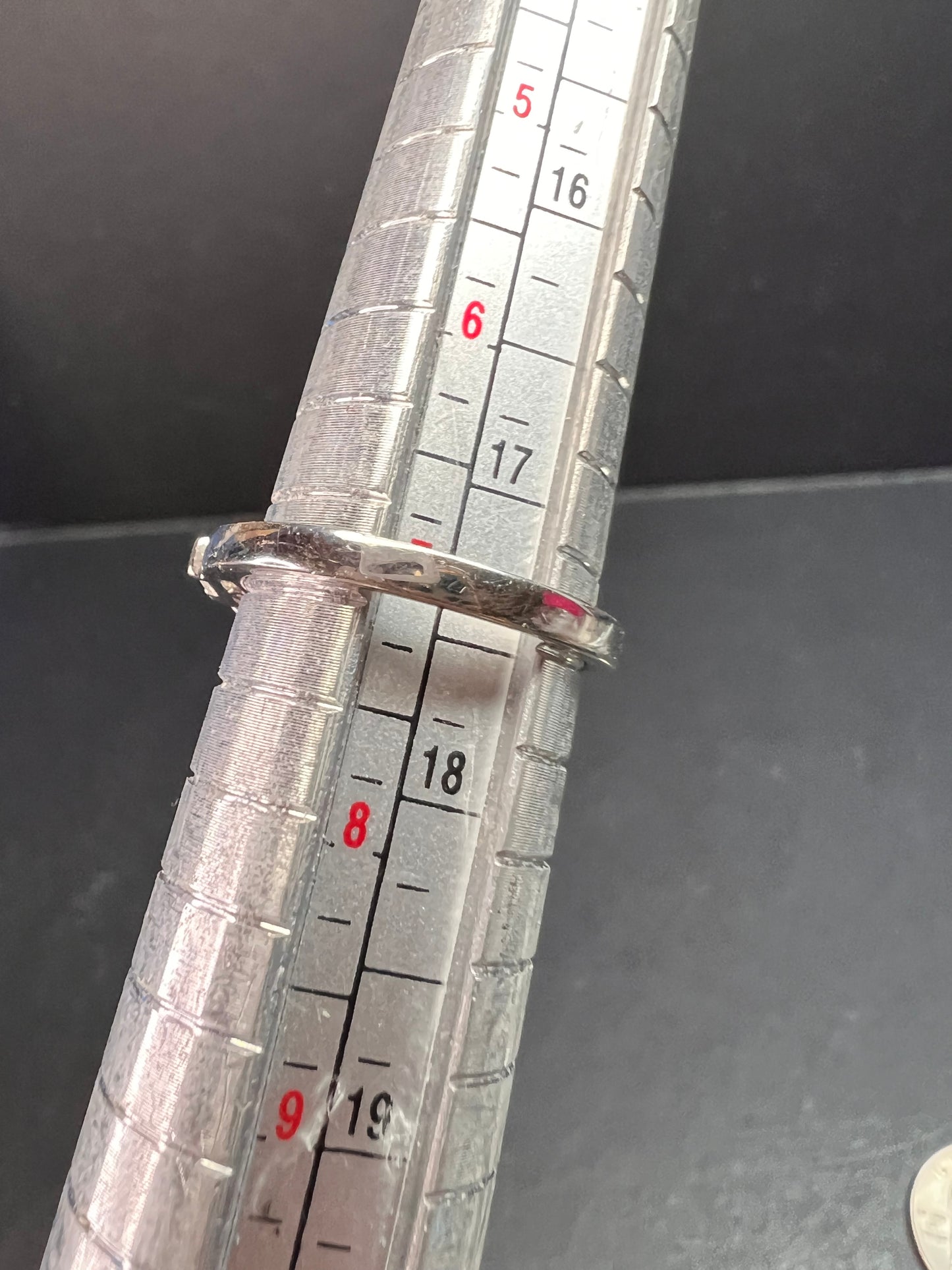 Ammolite and topaz sterling silver ring size 7