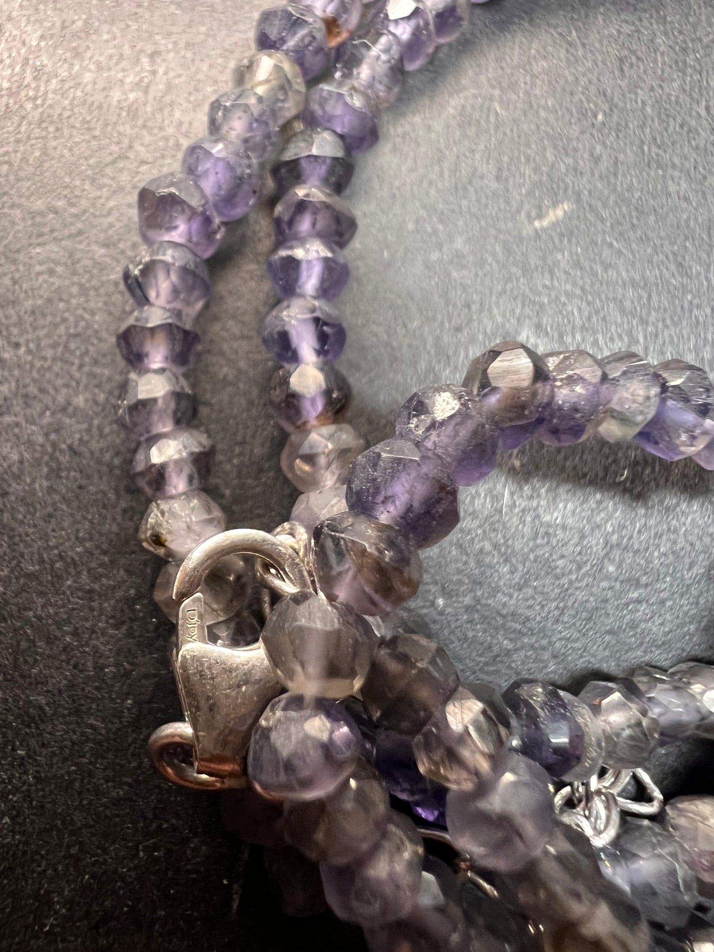 NEW faceted iolite necklace with sterling silver clasp