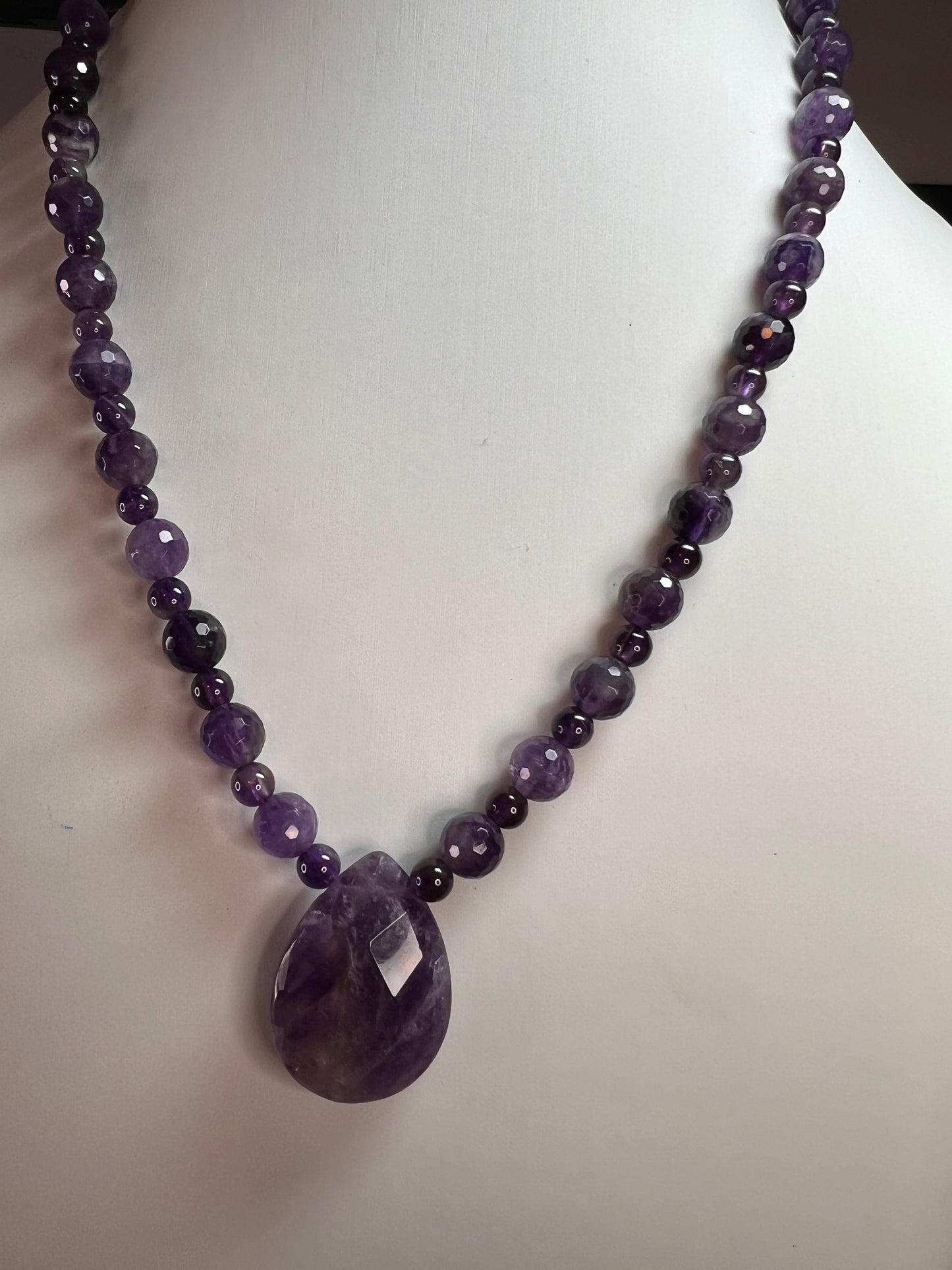 NEW amethyst necklace with sterling silver clasp