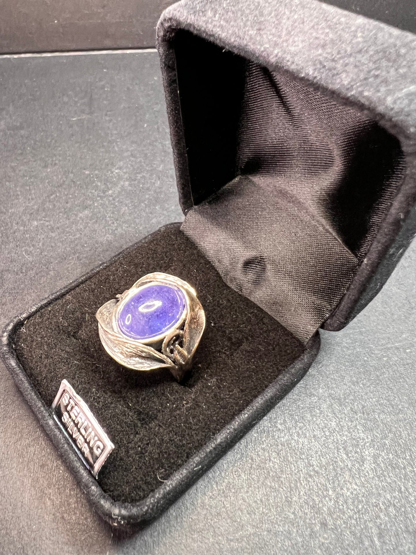 Tanzanite sterling silver artisan ring size 9