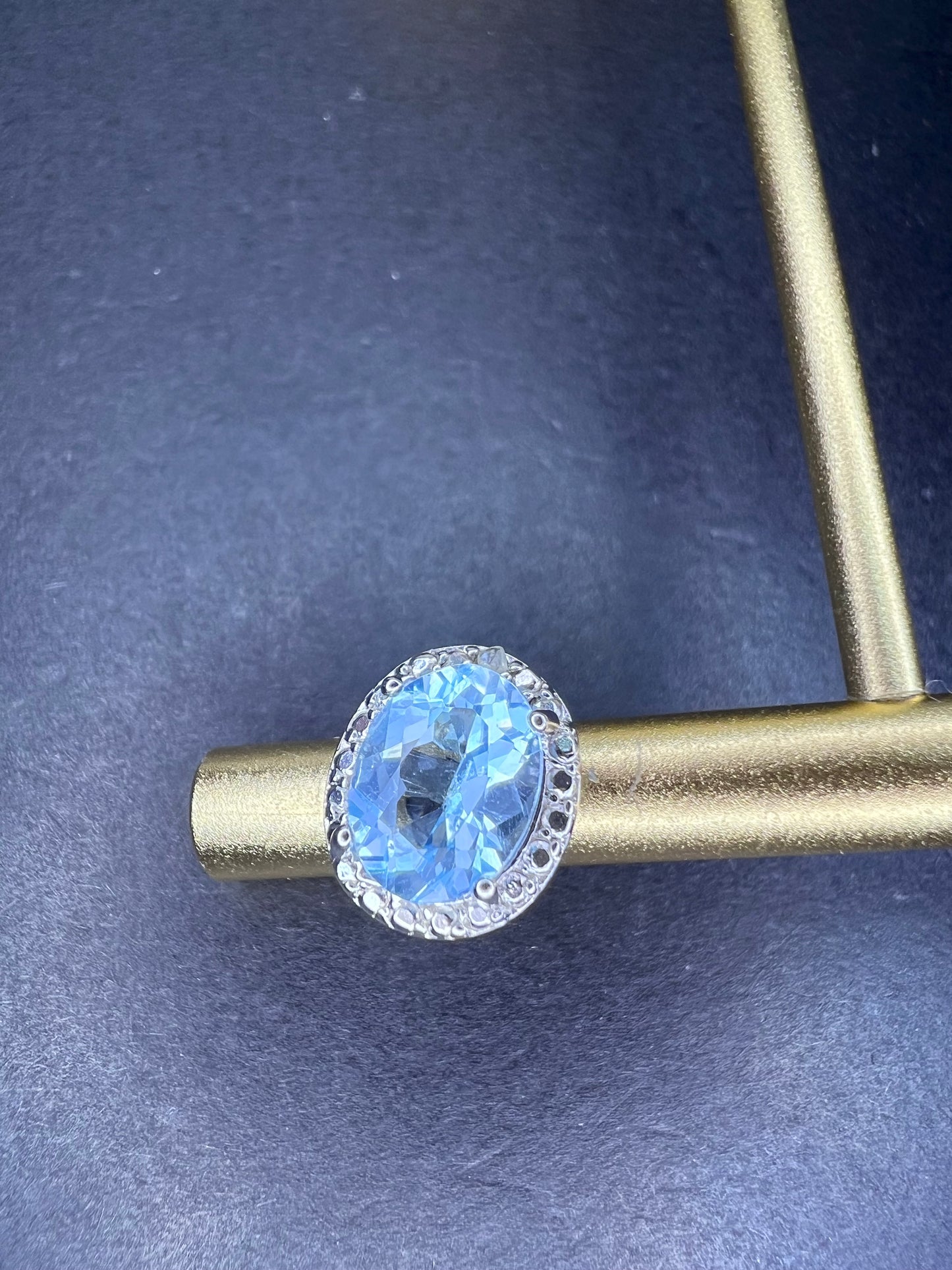 Blue topaz halo stud earrings