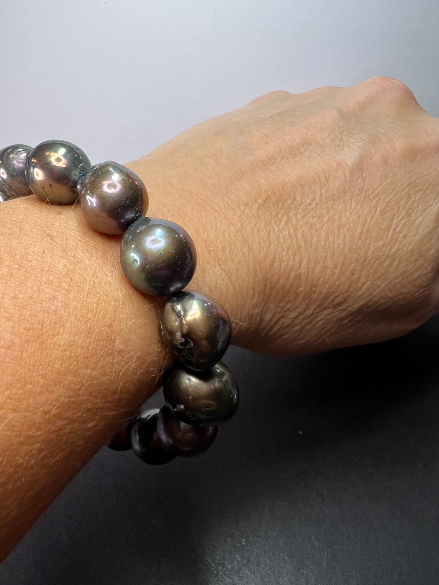 13-14mm Tahitian pearl bracelet with sterling silver clasp