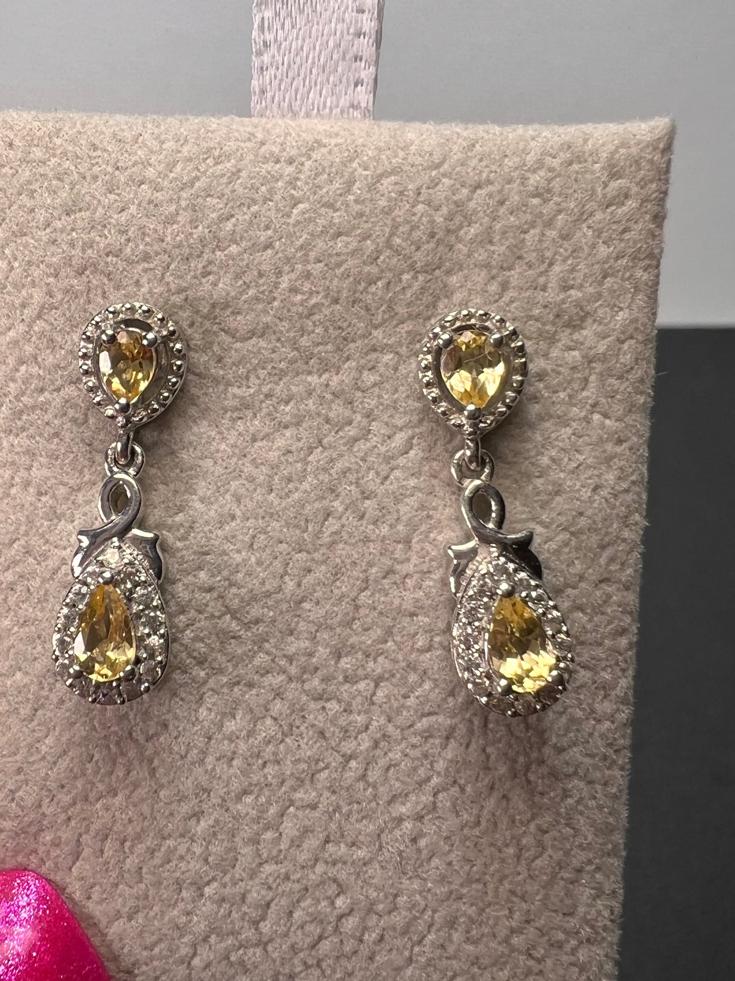 Golden imperial topaz sterling silver teardrop earrings