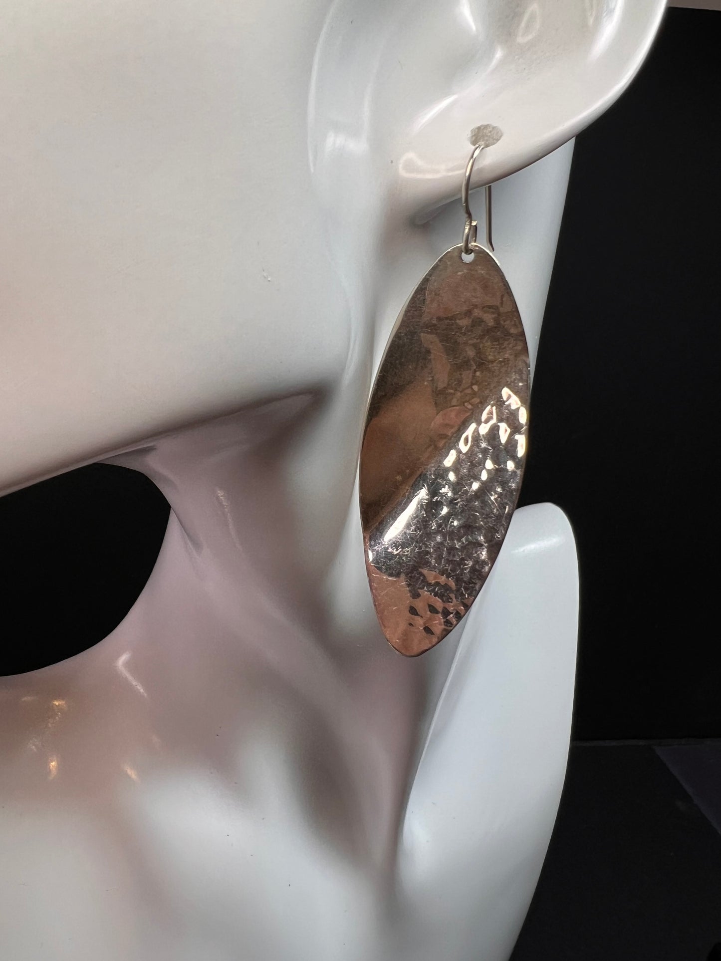 Taxco Mexico Sterling Silver 925 Bold Large Dangle Drop Modernist Earrings