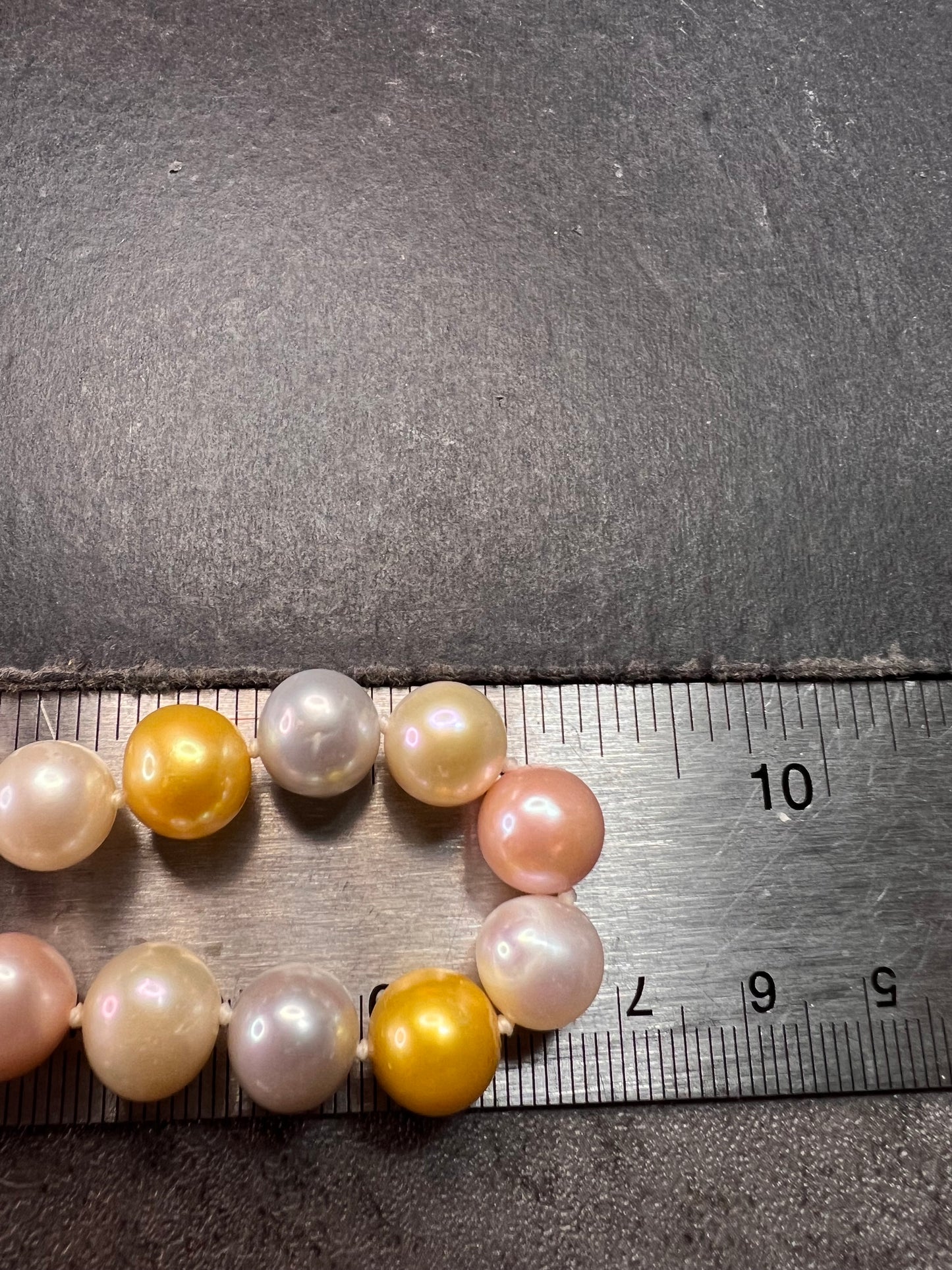Multicolor Cultured Pearl Necklace 18” 925 WW Sterling Toggle Clasp