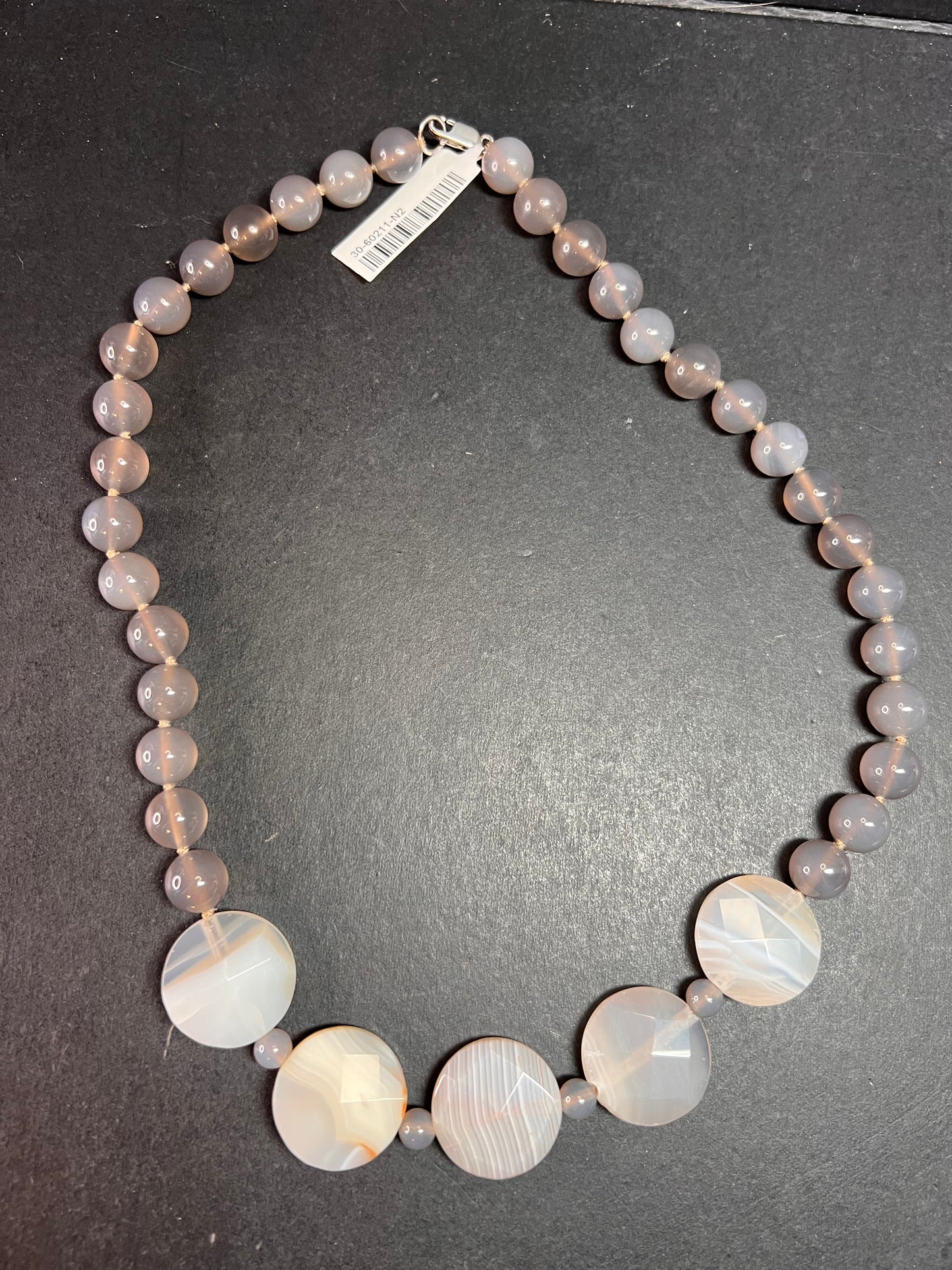 NEW Botswana agate necklace with sterling silver clasp