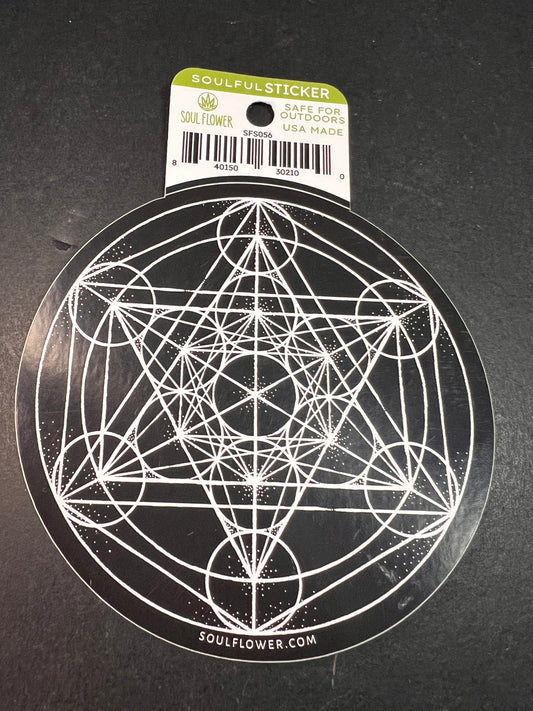 Soul Flower Metatron’s Cube Sacred Geometry Sticker – Outdoor Vinyl