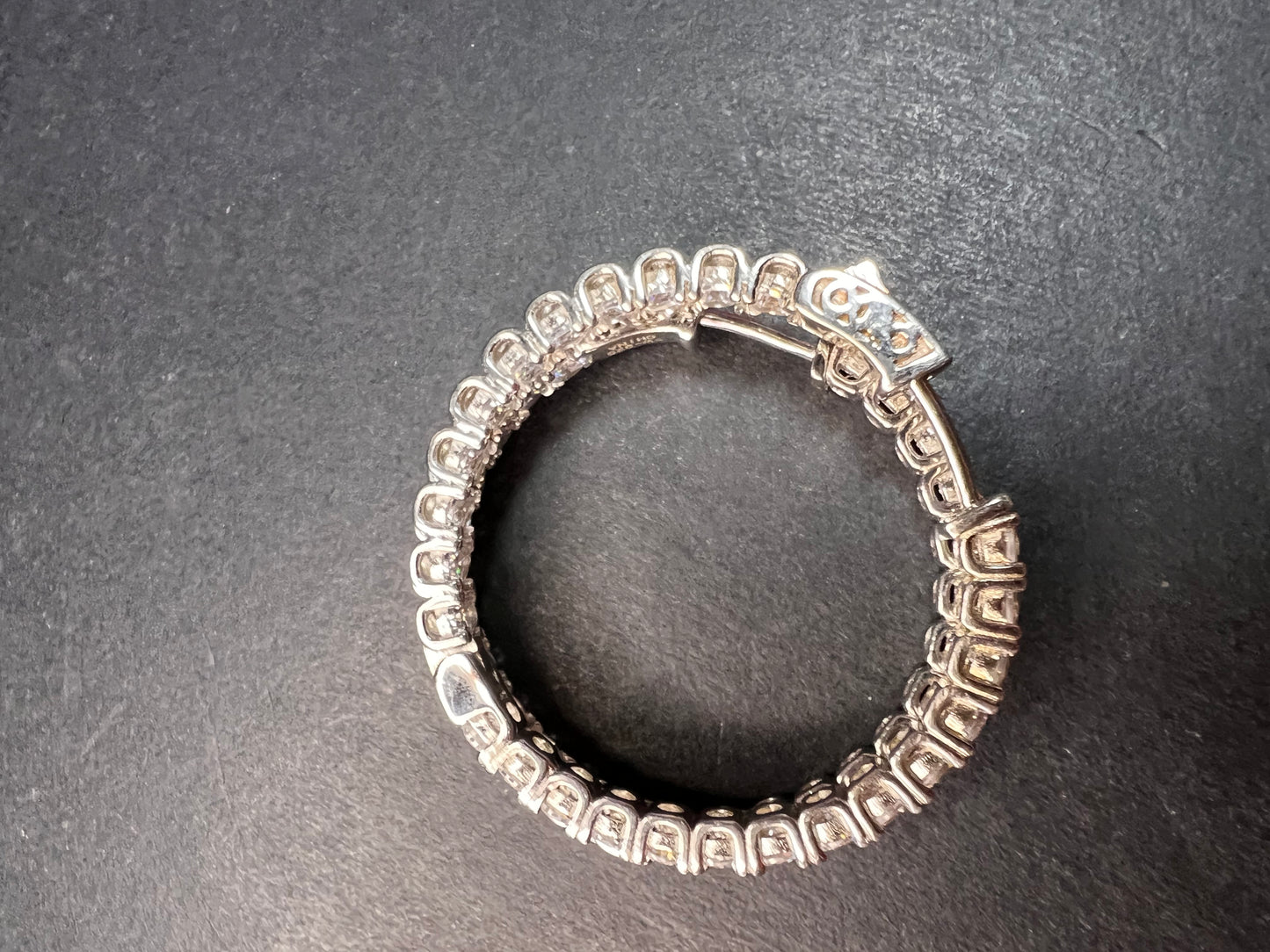 CZ inside out hoop earrings in sterling silver