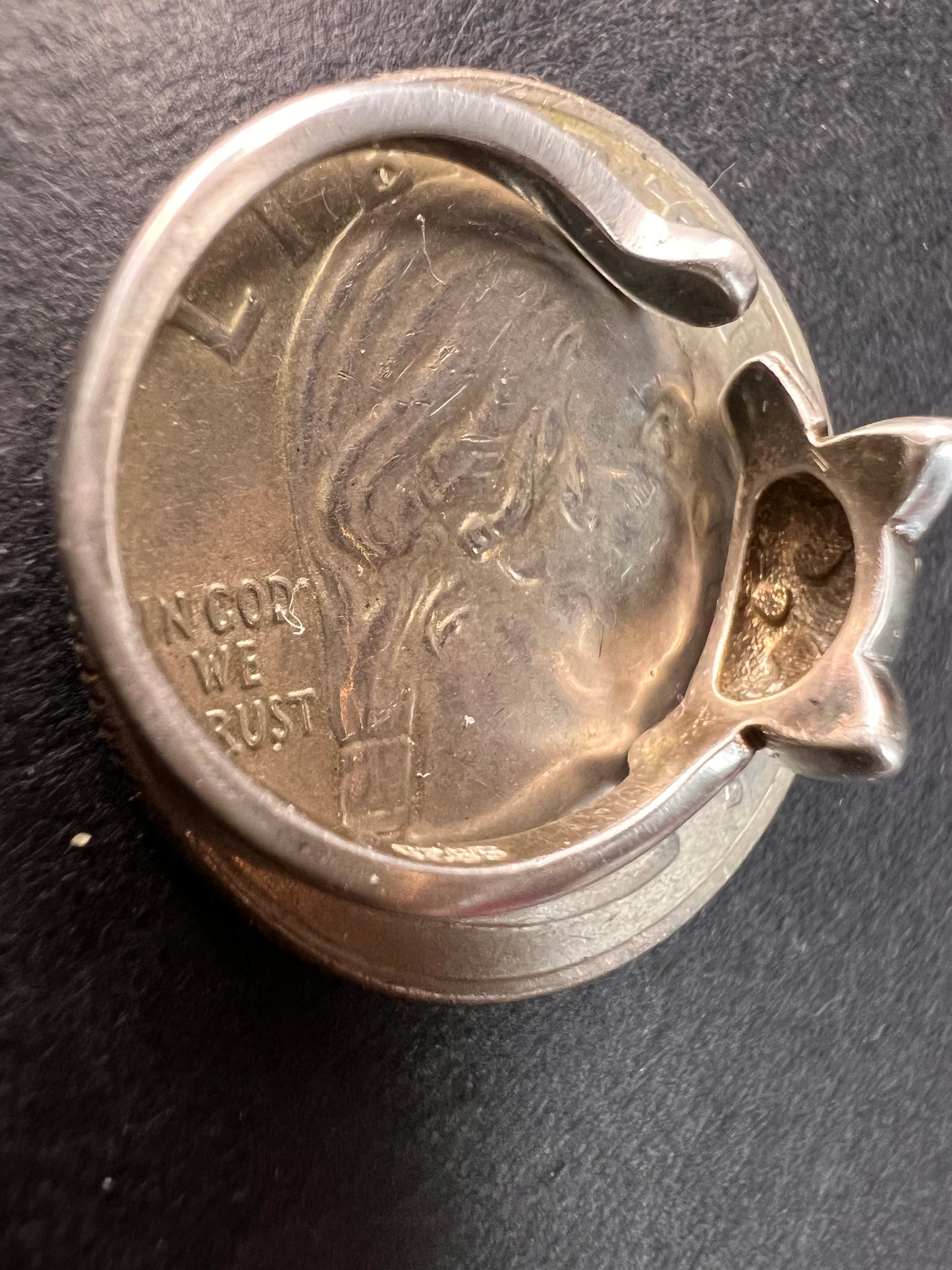 Vintage Sterling Silver Adjustable Cat Ring – Size 7