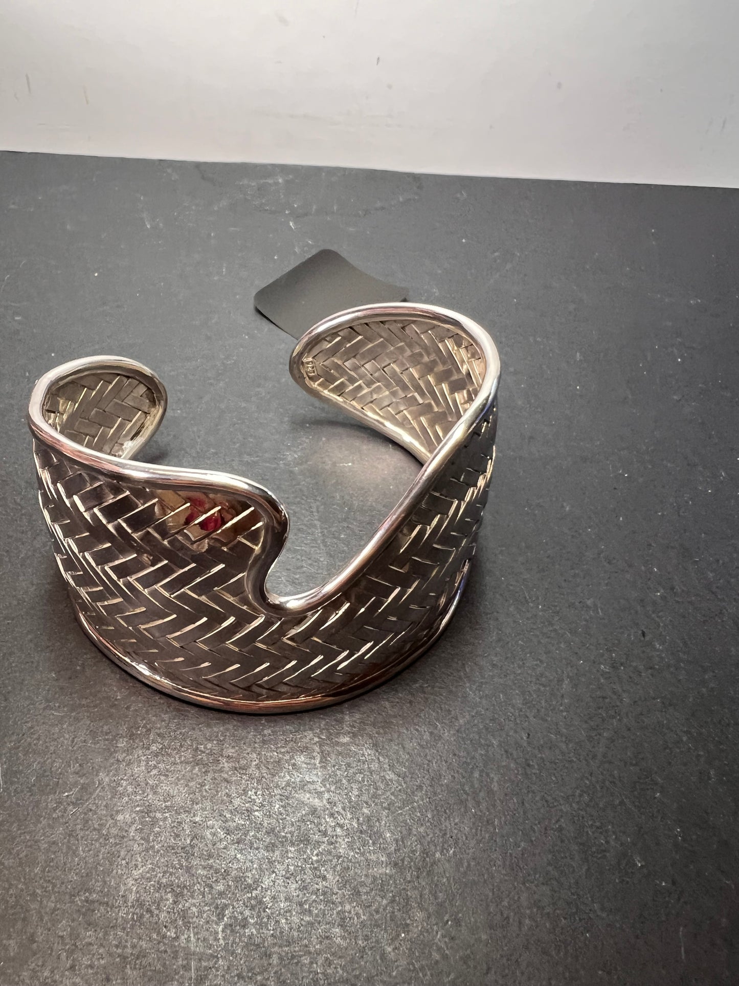 Sterling silver braided cuff bracelet